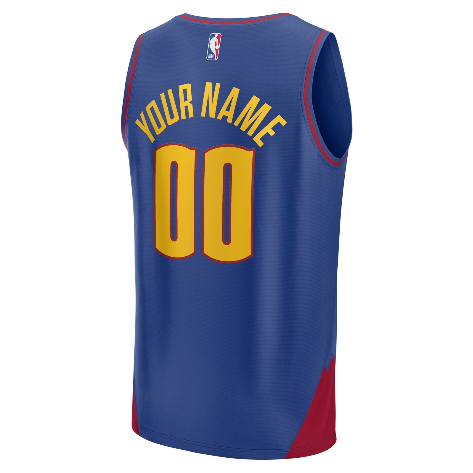 Denver Nuggets Youth Fast Break Fan Version Custom Jersey Statement Edition Blue - back view