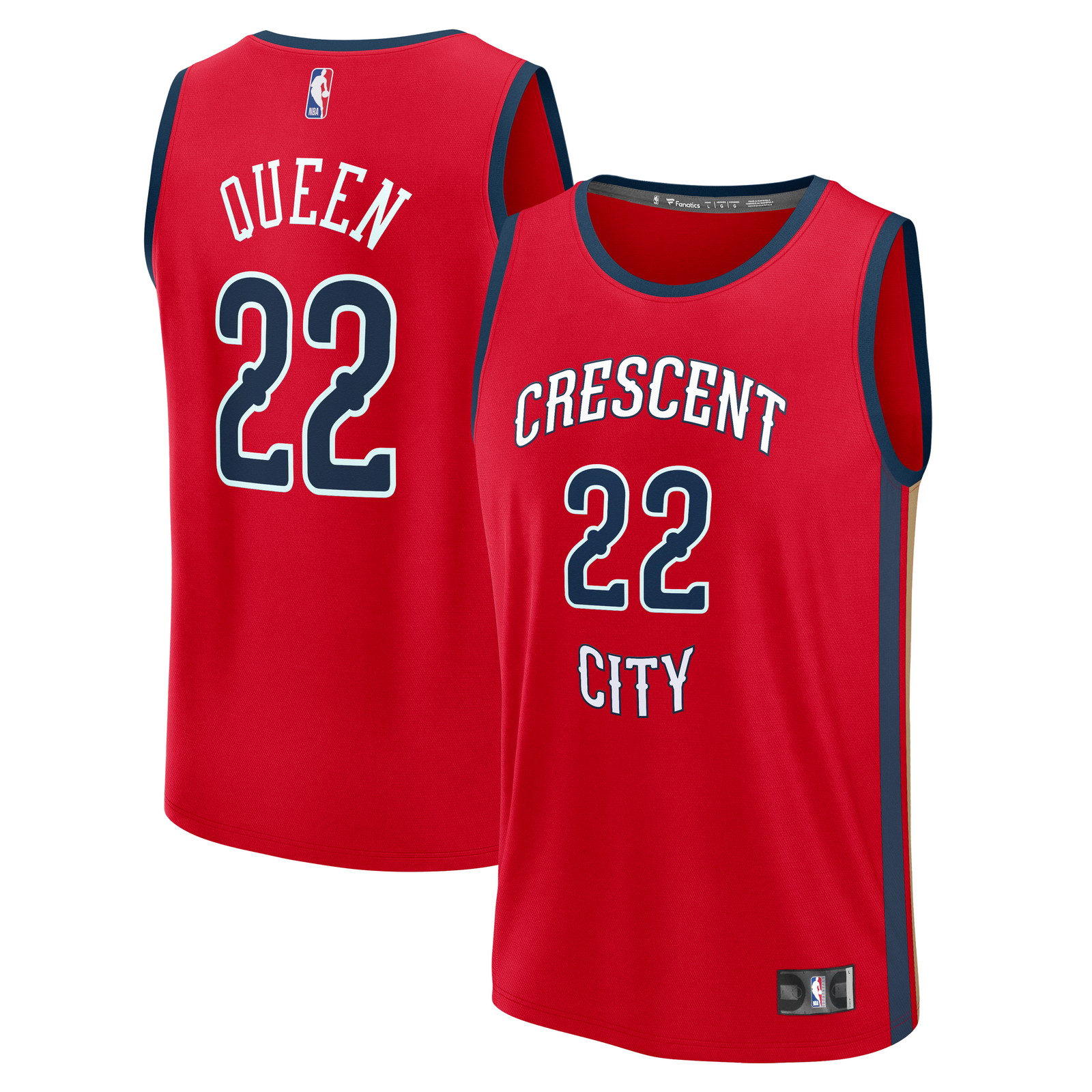 Derik Queen New Orleans Pelicans Fast Break Fan Version Player Jersey - front and back view