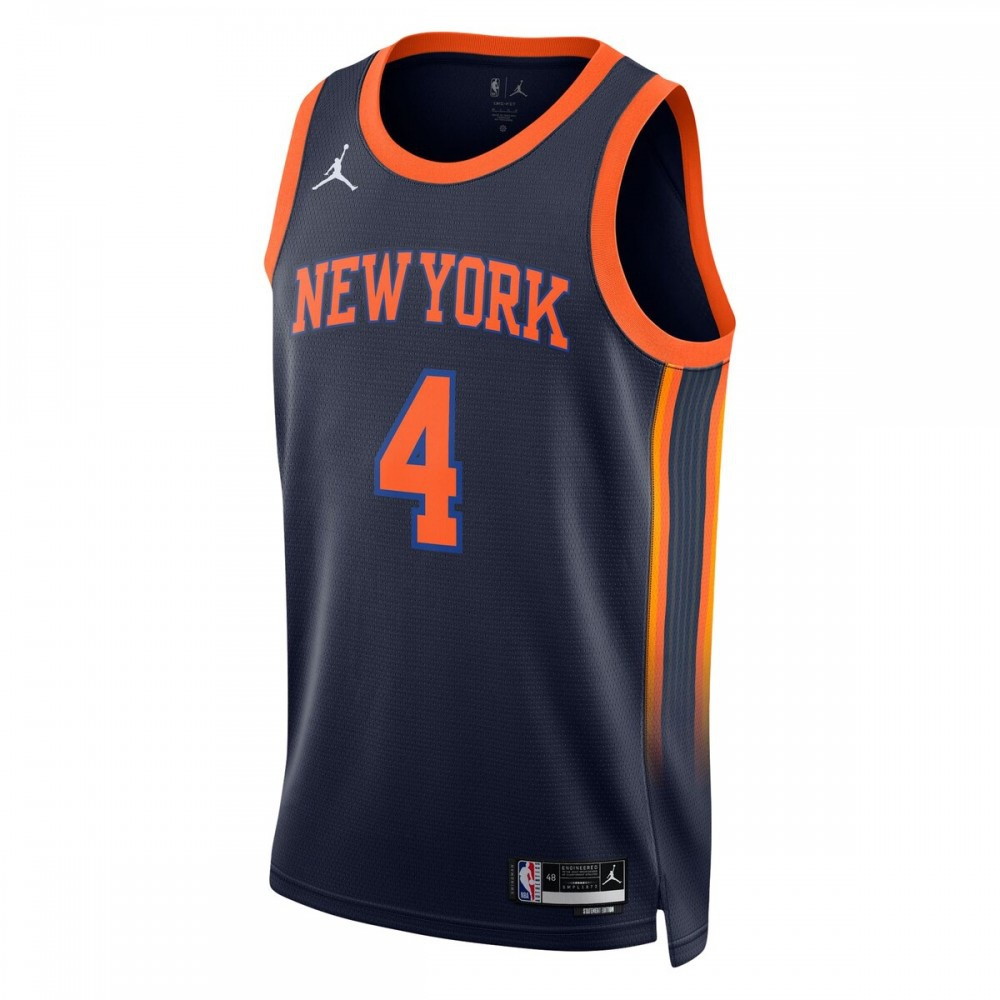 Derrick Rose New York Knicks 2022/23 Statement Edition Swingman Jersey Navy - second front view