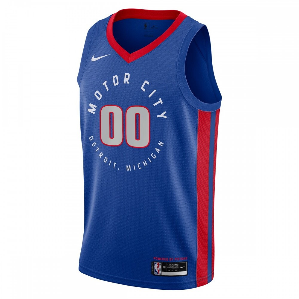 Detroit Pistons 2020/21 Swingman Custom Jersey Blue City Edition - second front view