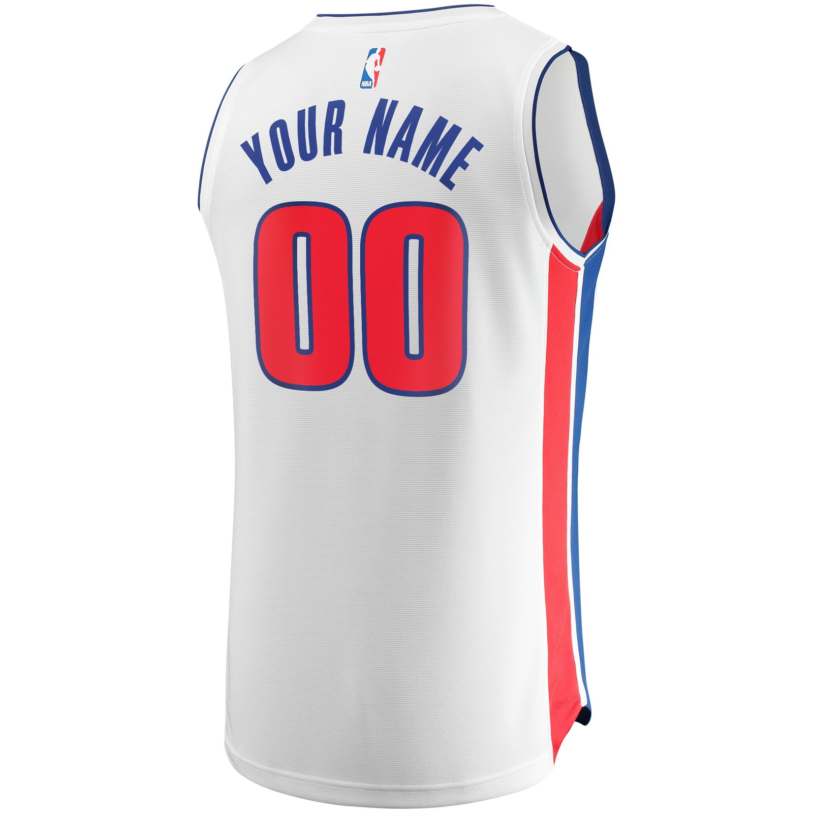 Detroit Pistons Fast Break Custom Fan Version Jersey White Association Edition - back view