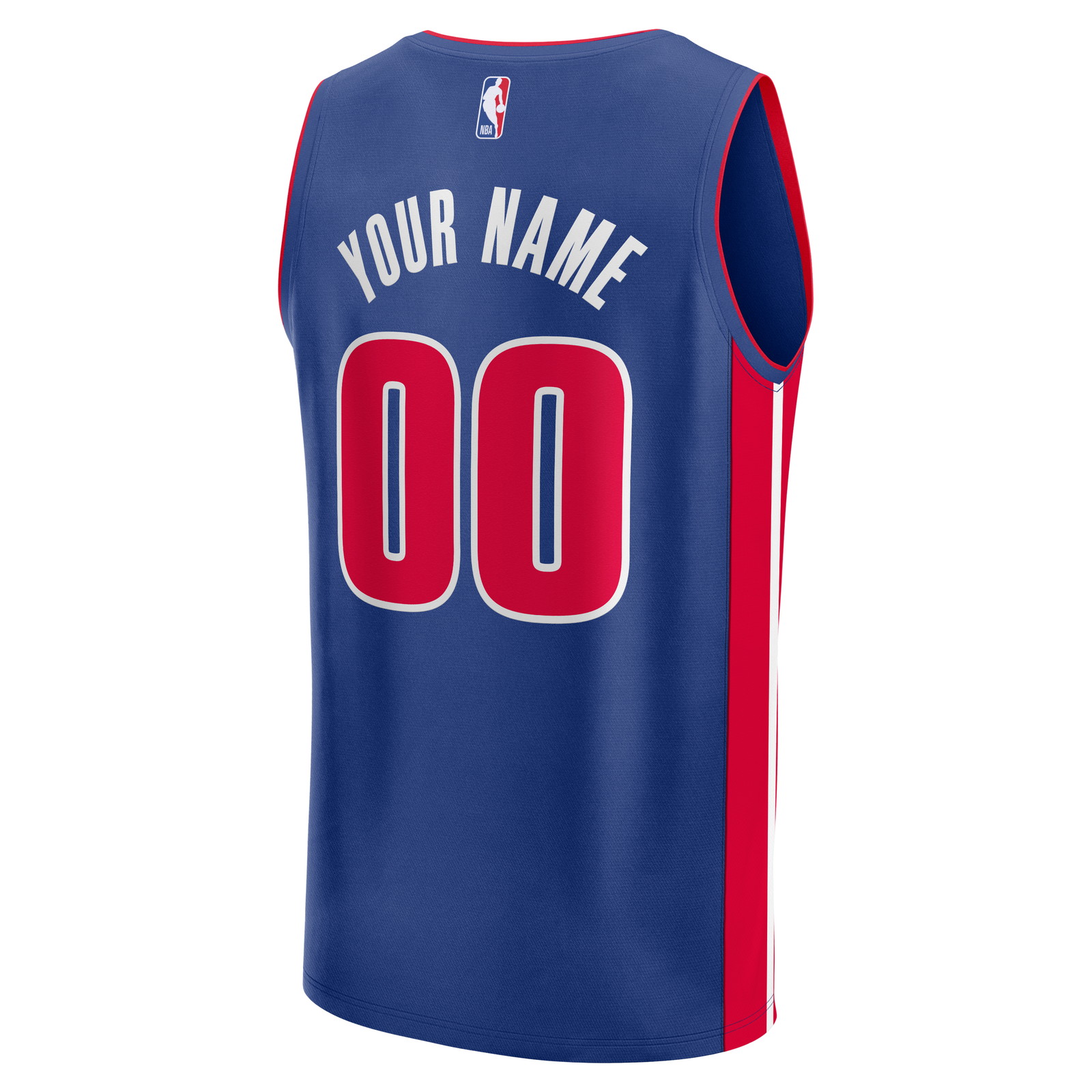 Detroit Pistons Fast Break Custom Jersey Icon Edition Blue - back view