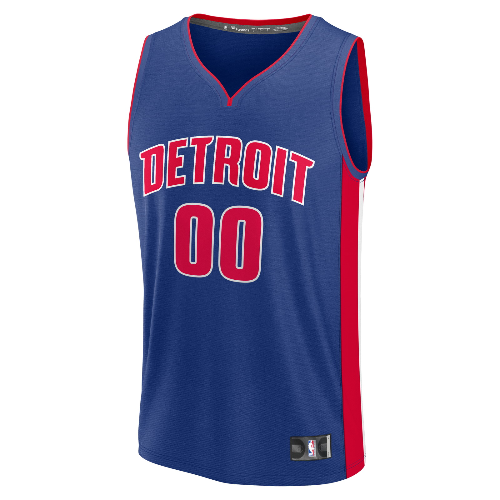 Detroit Pistons Fast Break Custom Jersey Icon Edition Blue - front view