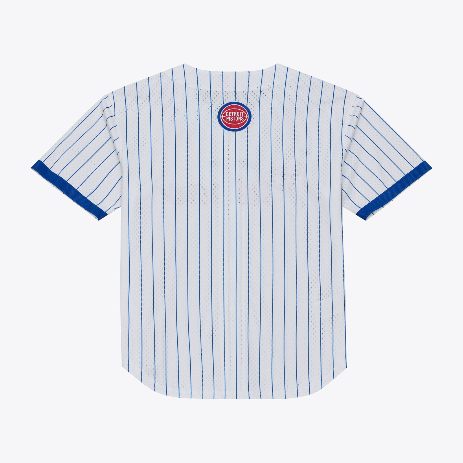 Detroit Pistons Head Coach Pinstripe Mesh Full-Button Baseball Jersey White - front view