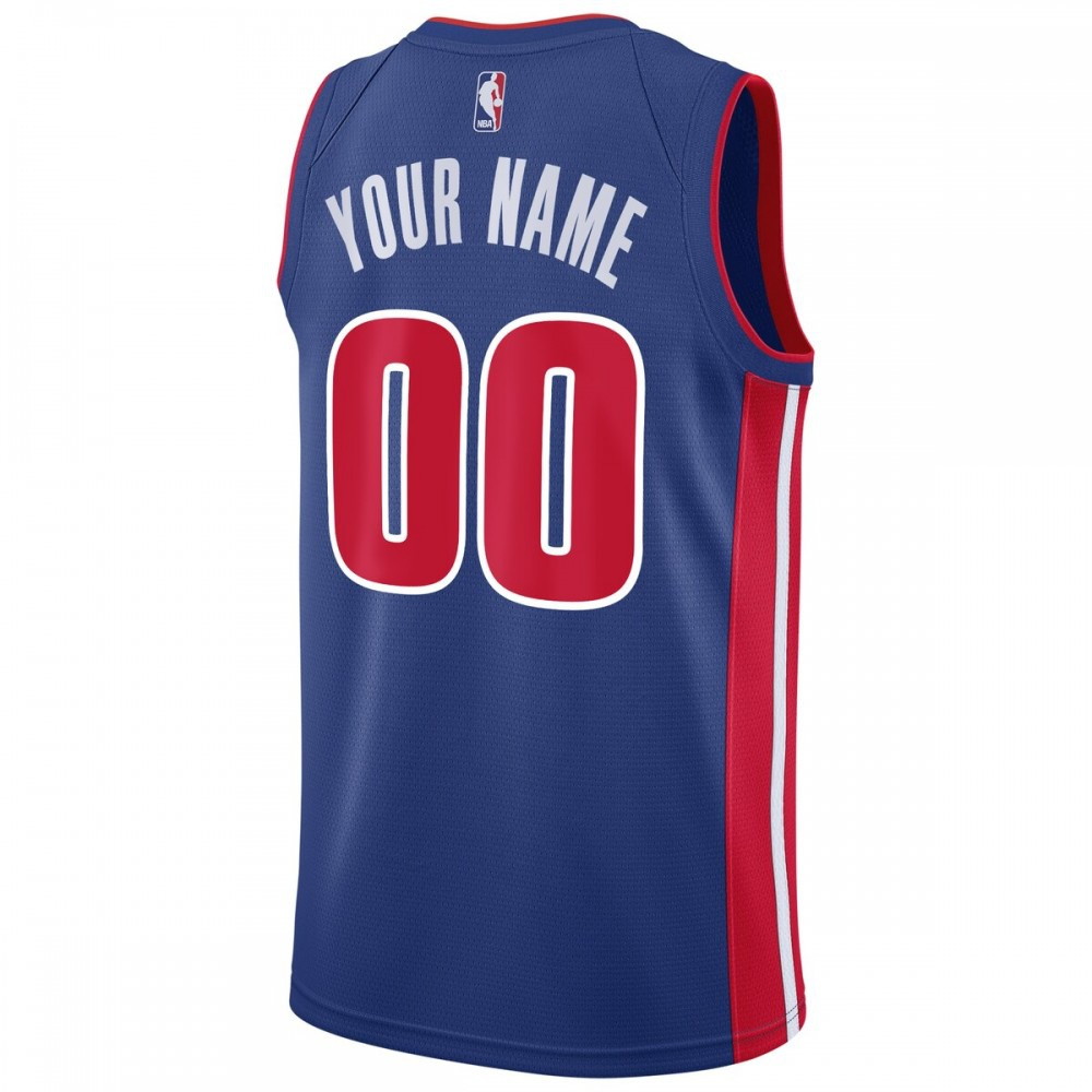 Detroit Pistons Swingman Custom Jersey Blue Icon Edition - back view