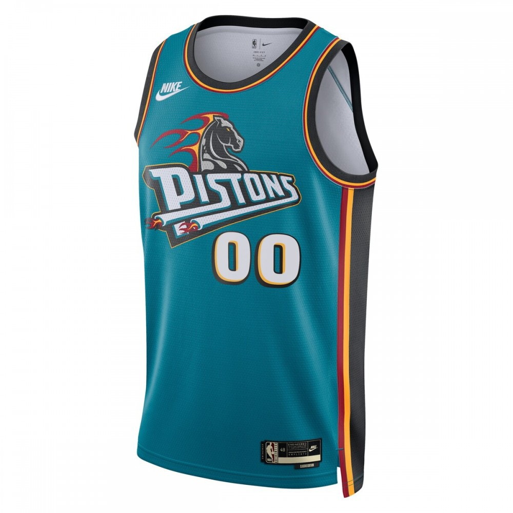 Detroit Pistons Unisex 2022/23 Custom Swingman Jersey Classic Edition Teal - second front view
