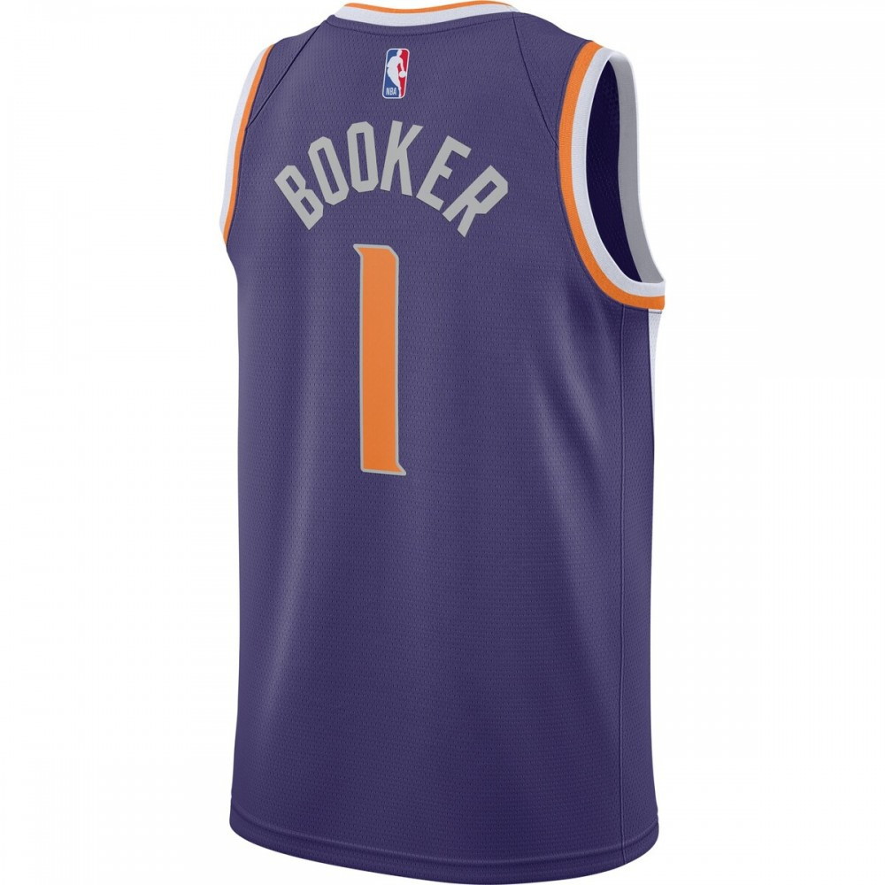 Devin Booker Phoenix Suns 2020/21 Swingman Jersey Purple Icon Edition - back view