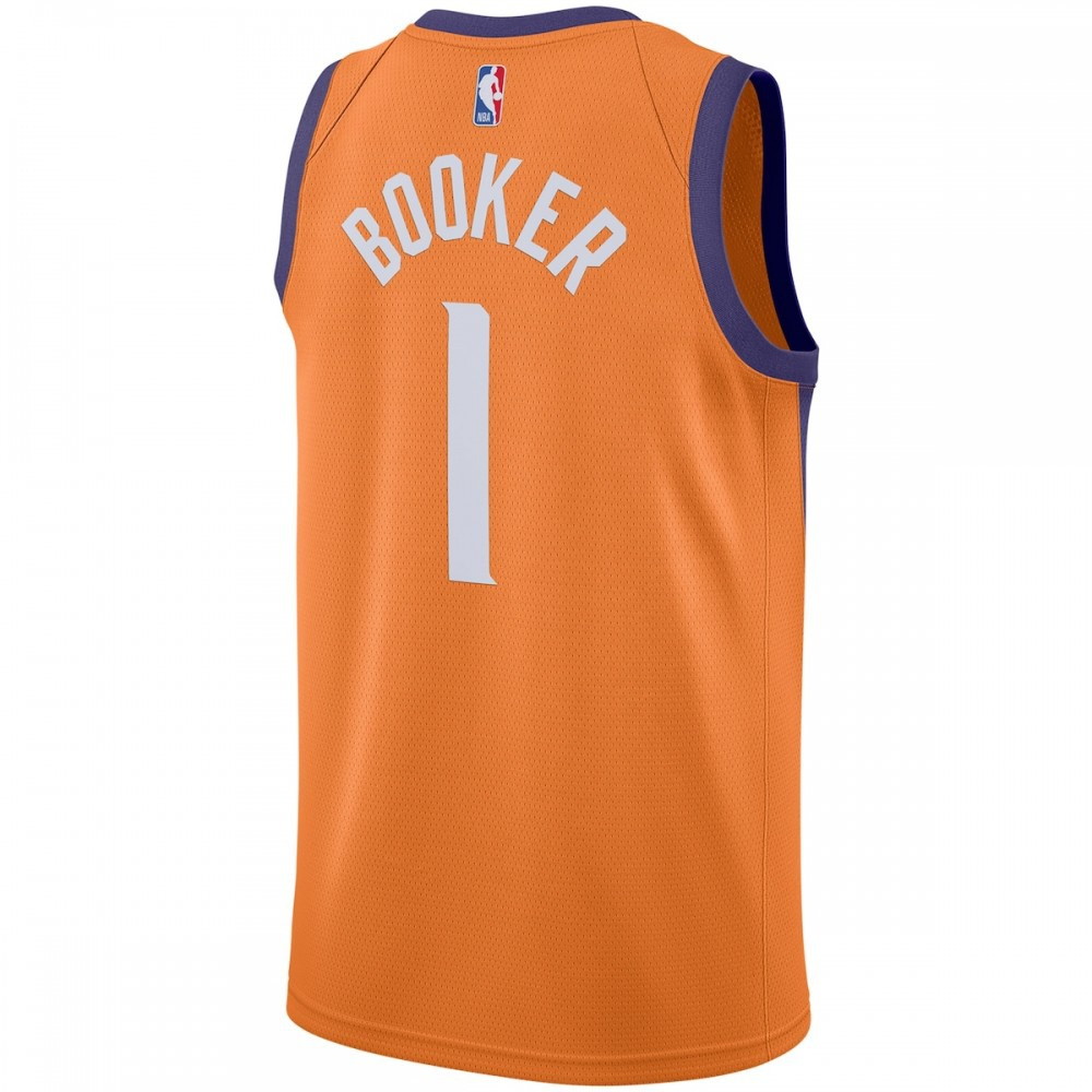 Devin Booker Phoenix Suns 2020/21 Swingman Jersey Statement Edition Orange - back view