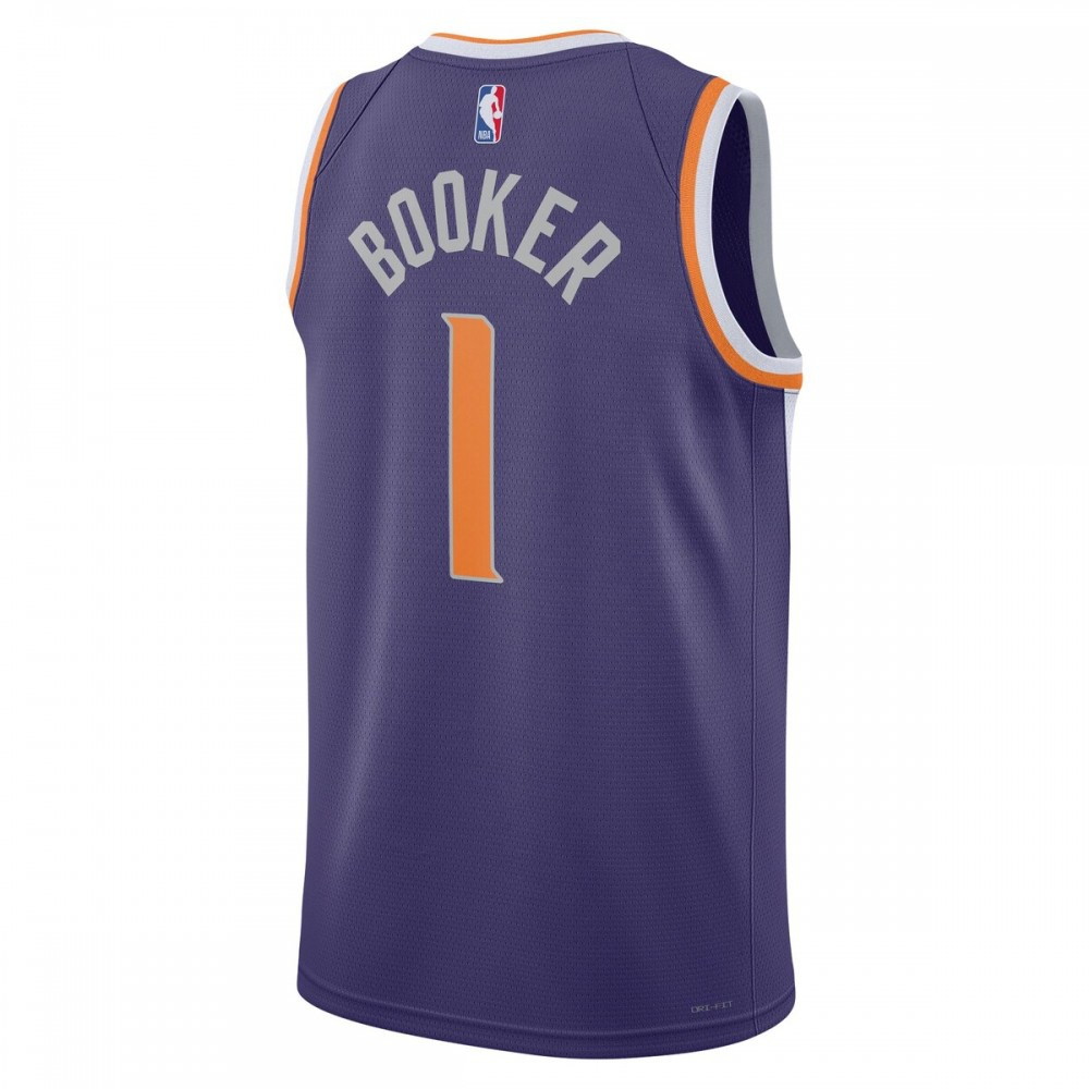 Devin Booker Phoenix Suns Unisex 2022/23 Swingman Jersey Icon Edition Purple - back view