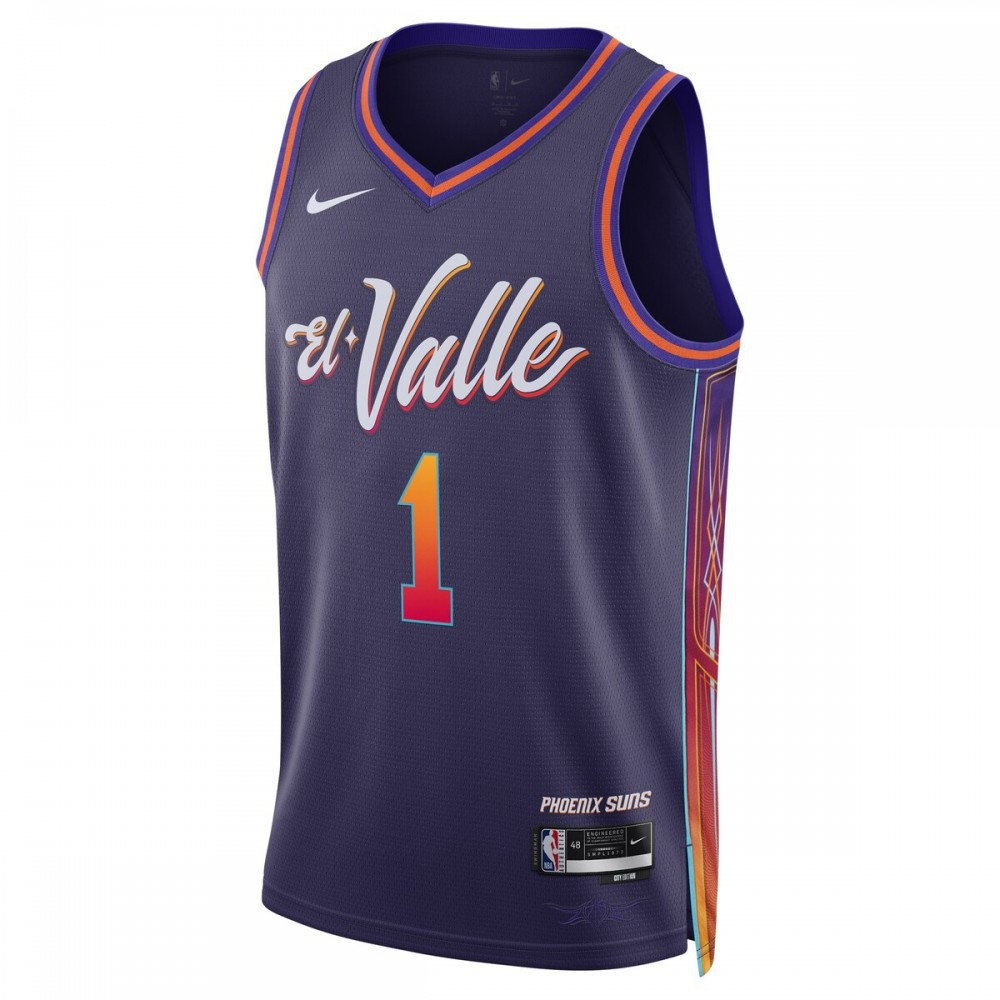 Devin Booker Phoenix Suns Unisex 2023/24 Swingman Jersey Purple City Edition - second front view