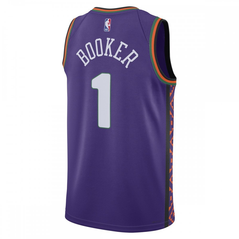 Devin Booker Phoenix Suns Unisex 2024/25 Swingman Player Jersey City Edition Purple - back view