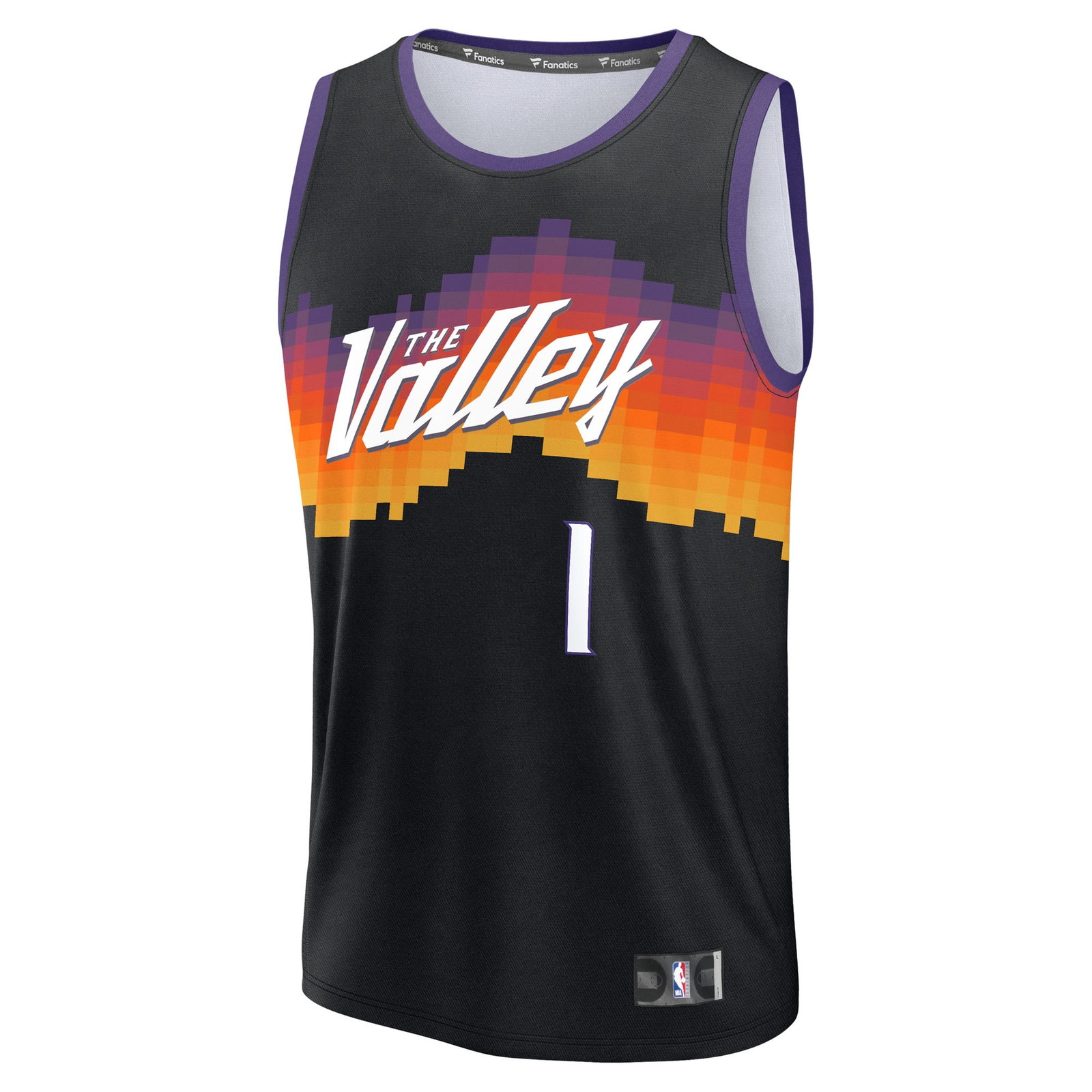 Devin Booker Phoenix Suns Youth 2025/26 City Edition Fast Break Jersey Black - front view