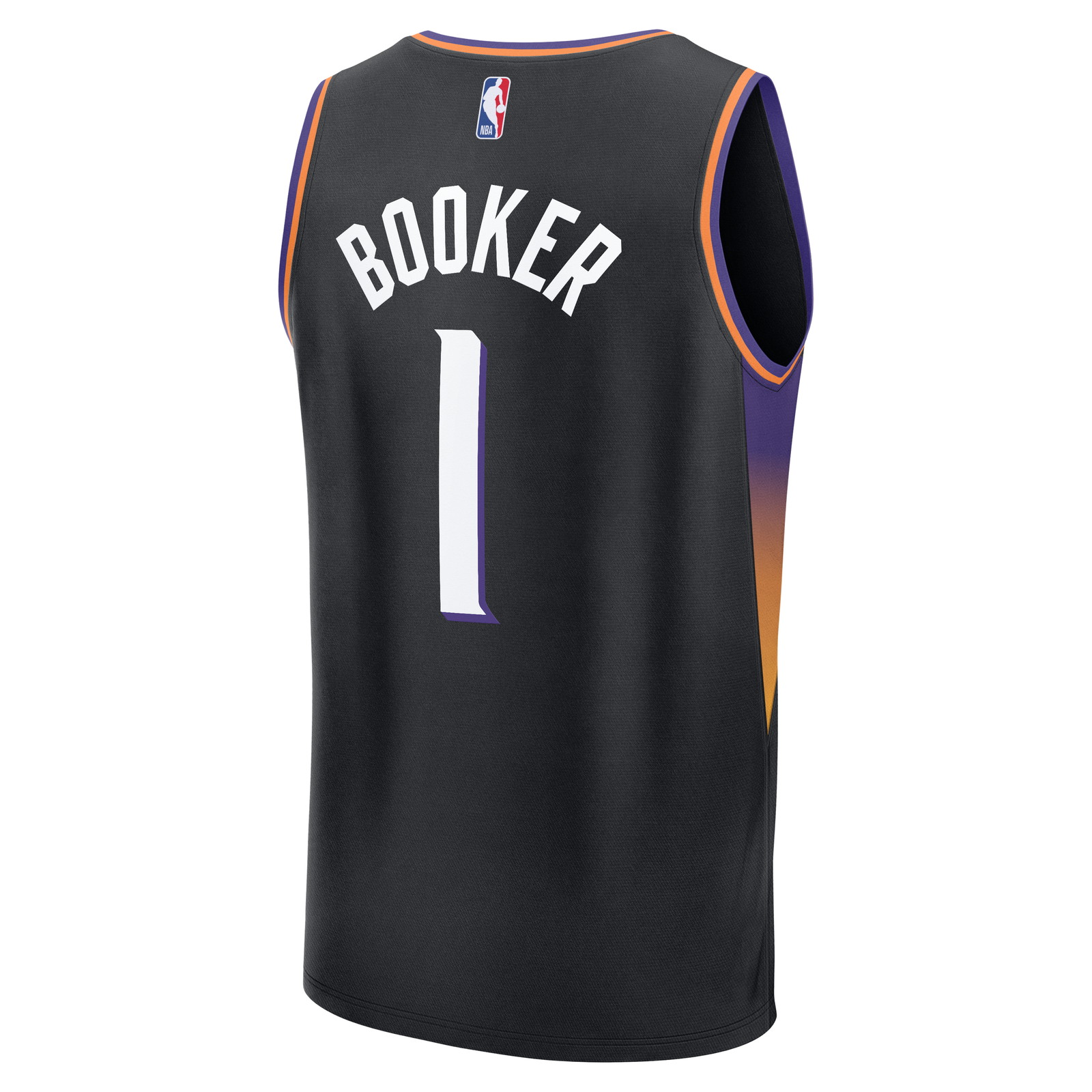 Devin Booker Phoenix Suns Youth Fast Break Jersey Statement Edition Black - back view