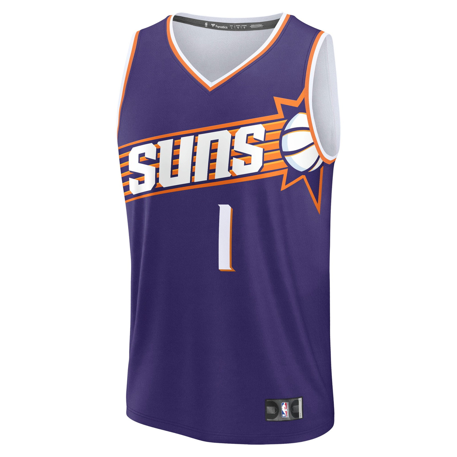 Devin Booker Phoenix Suns Youth Fast Break Player Jersey Icon Edition Purple - front view