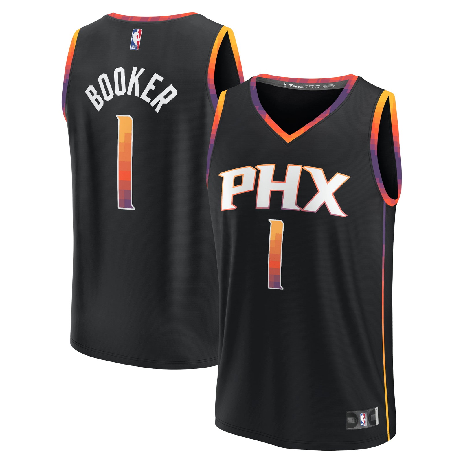 Devin Booker Phoenix Suns Youth Fast Break Player Jersey Statement Edition - front and back view