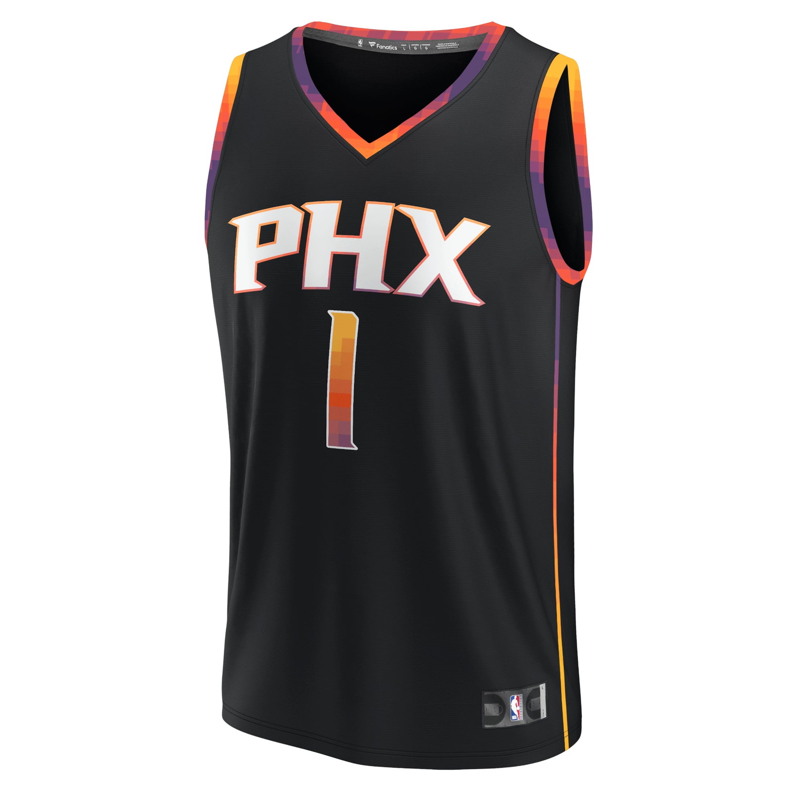 Devin Booker Phoenix Suns Youth Fast Break Player Jersey Statement Edition Black - front view