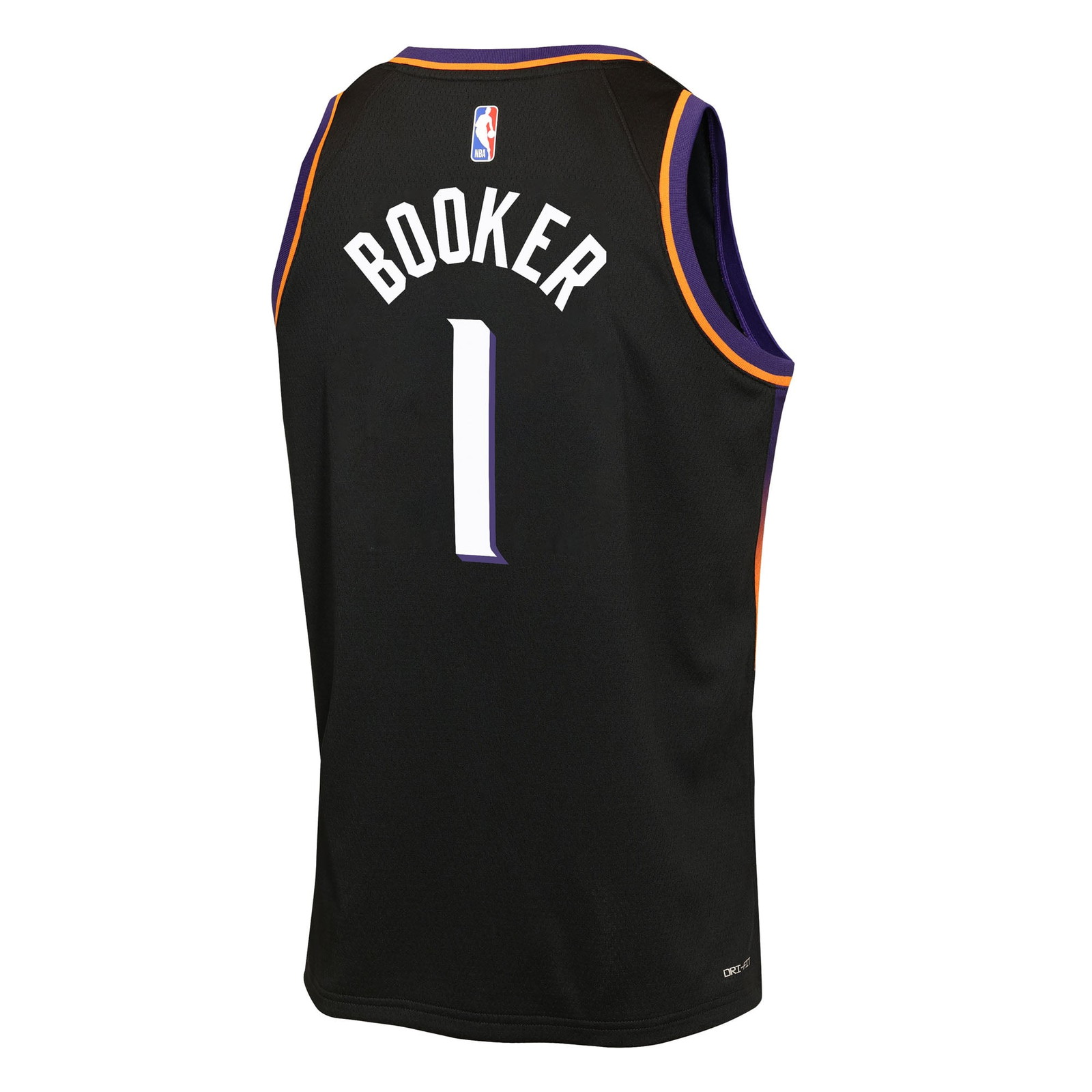 Devin Booker Phoenix Suns Youth Swingman Jersey Statement Edition Black - back view