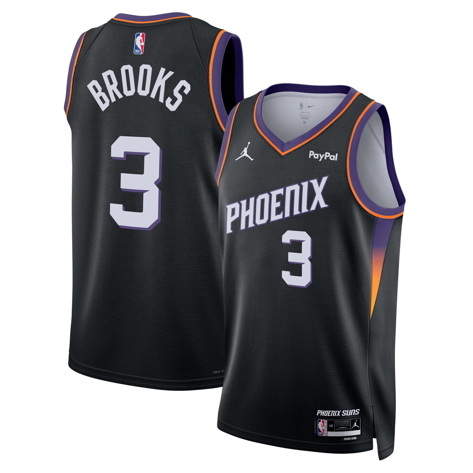 Dillon Brooks Phoenix Suns Unisex Swingman Badge Jersey Statement Edition - front and back view