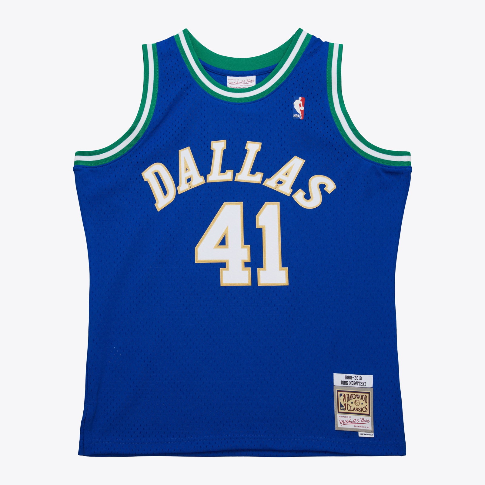Dirk Nowitzki Dallas Mavericks 1998 Swingman Jersey Royal - front and back view