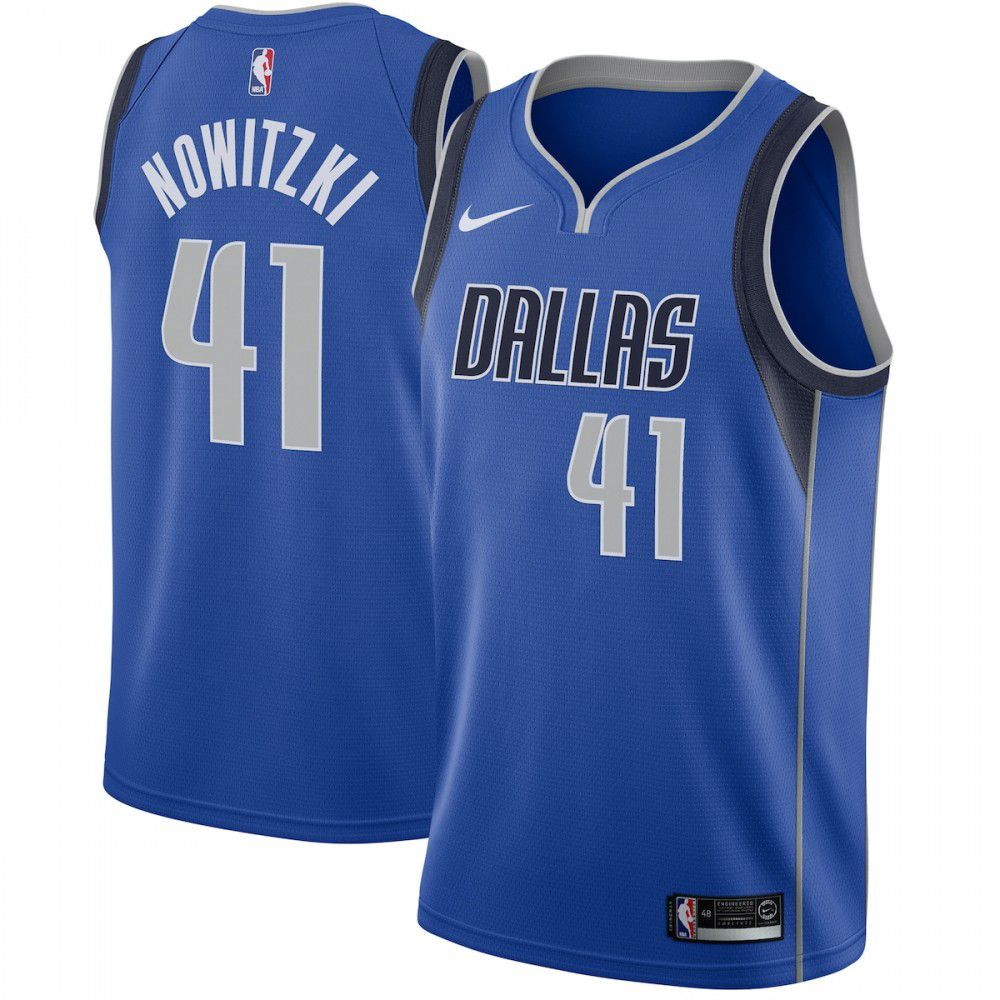 Dirk Nowitzki Dallas Mavericks Swingman Jersey Royal Icon Edition - front view