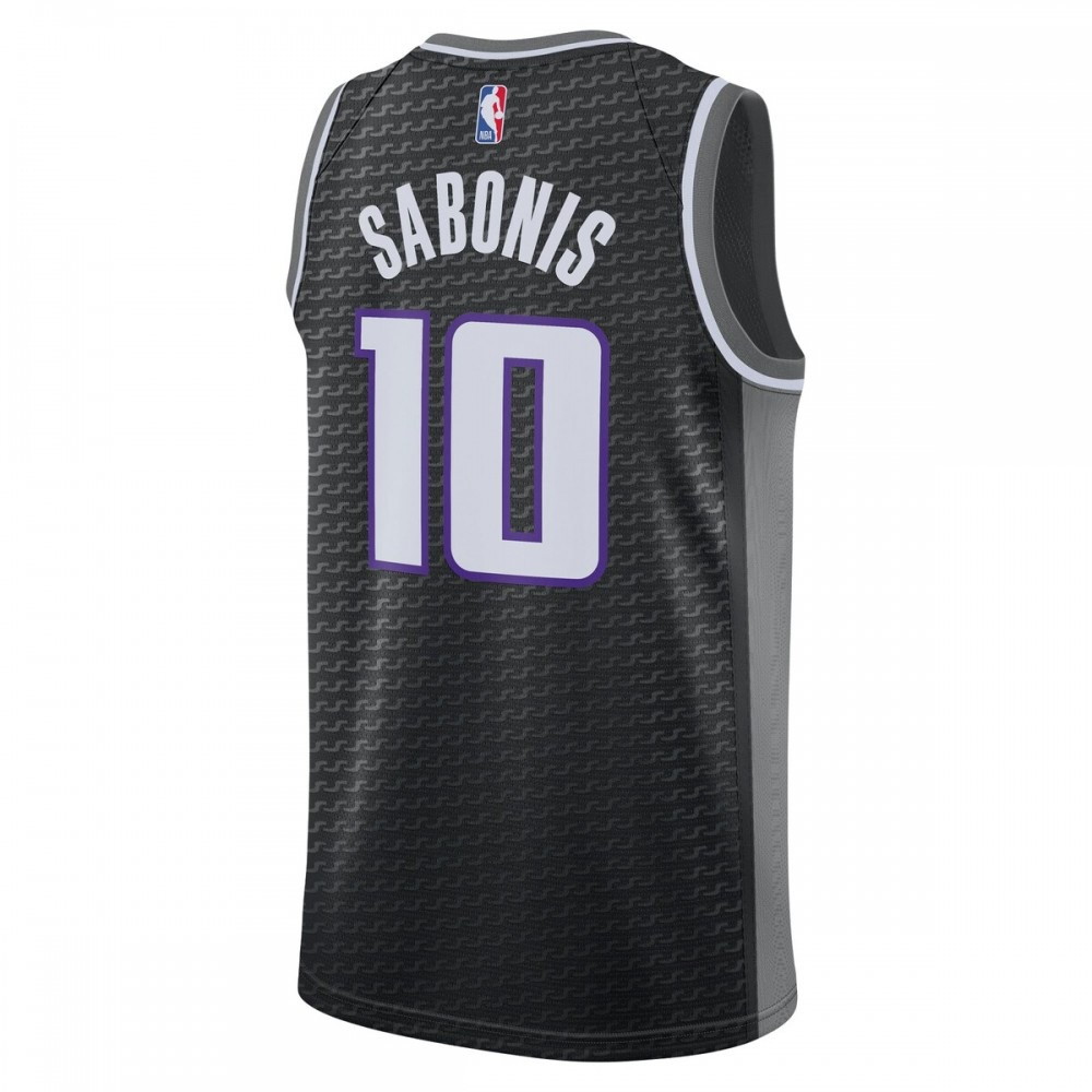 Domantas Sabonis Sacramento Kings 2022/23 Statement Edition Swingman Jersey Black - back view