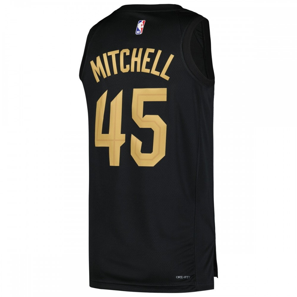 Donovan Mitchell Cleveland Cavaliers Swingman Player Jersey Statement Edition Black - back view