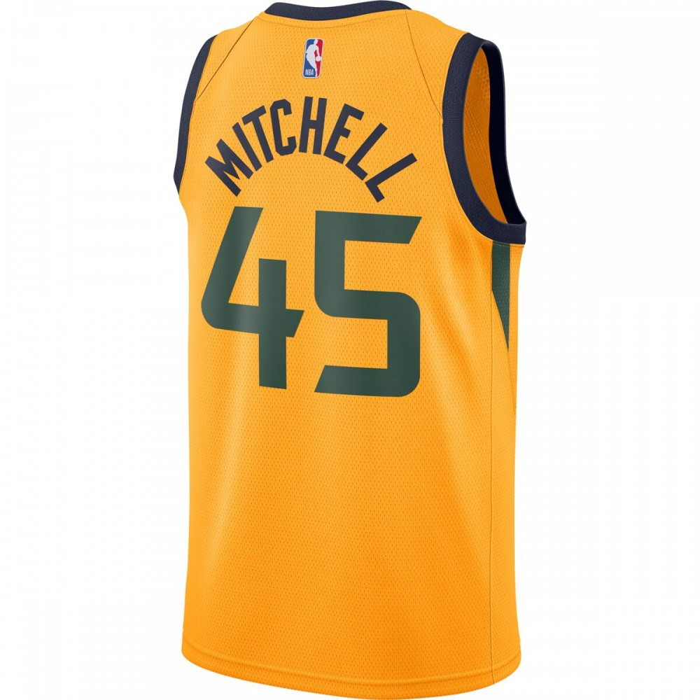 Donovan Mitchell Utah Jazz 2020/21 Swingman Jersey Statement Edition Gold - back view