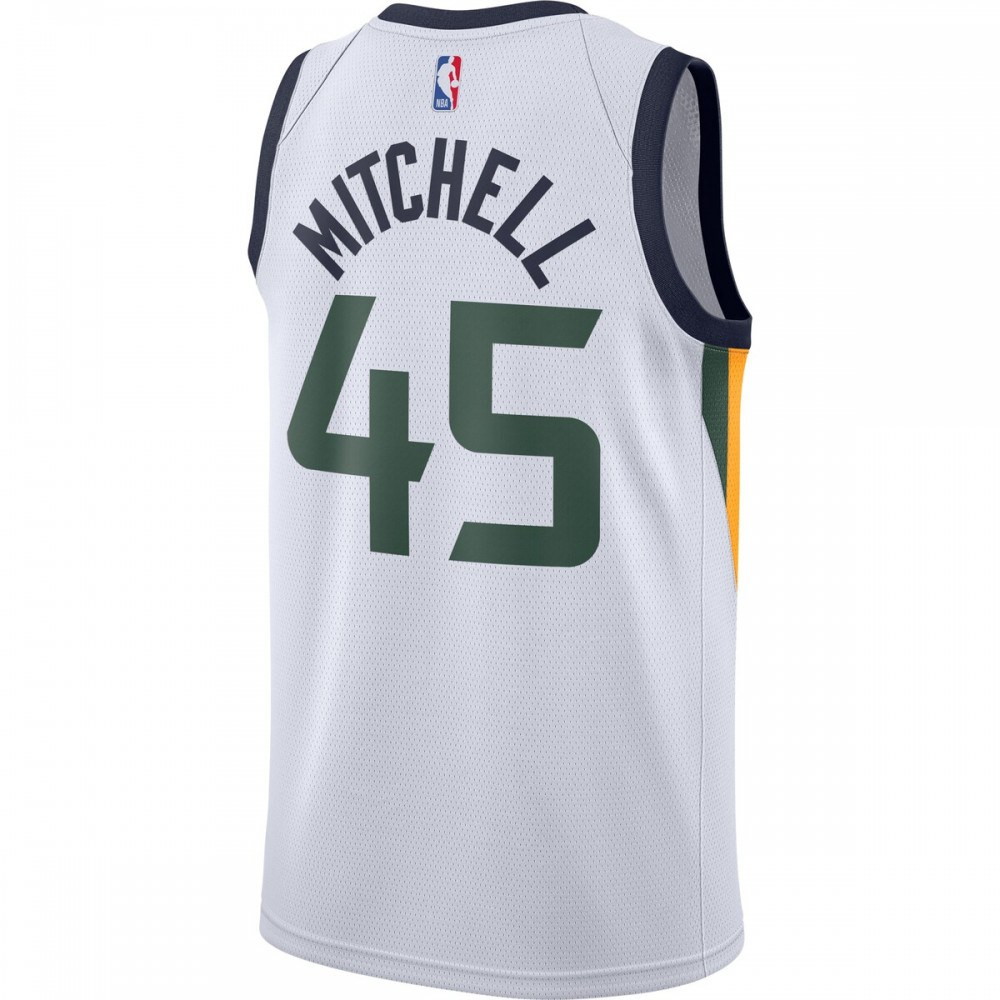 Donovan Mitchell Utah Jazz 2020/21 Swingman Jersey White Association Edition - back view