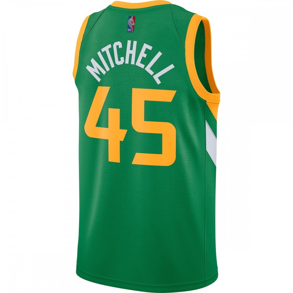 Donovan Mitchell Utah Jazz 2020/21 Swingman Player Jersey Green Earned Edition - back view