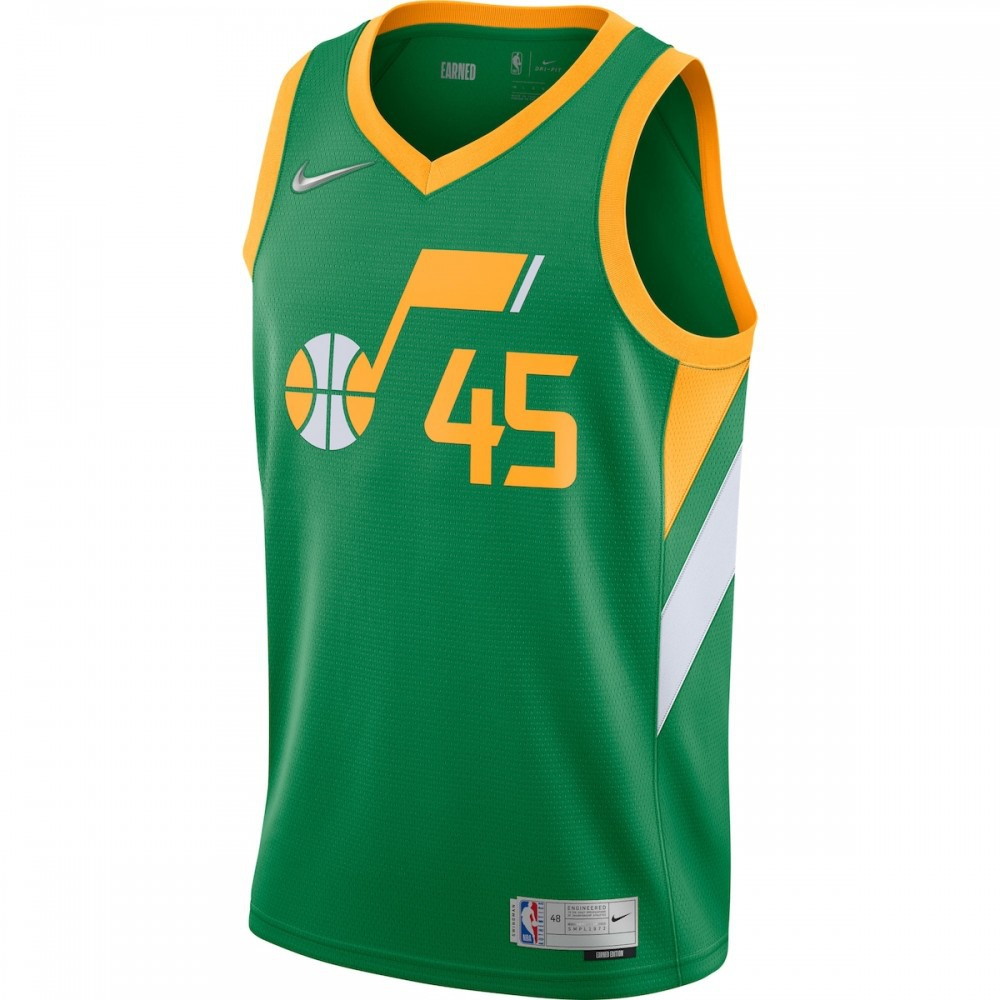 Donovan Mitchell Utah Jazz 2020/21 Swingman Player Jersey Green Earned Edition - second front view