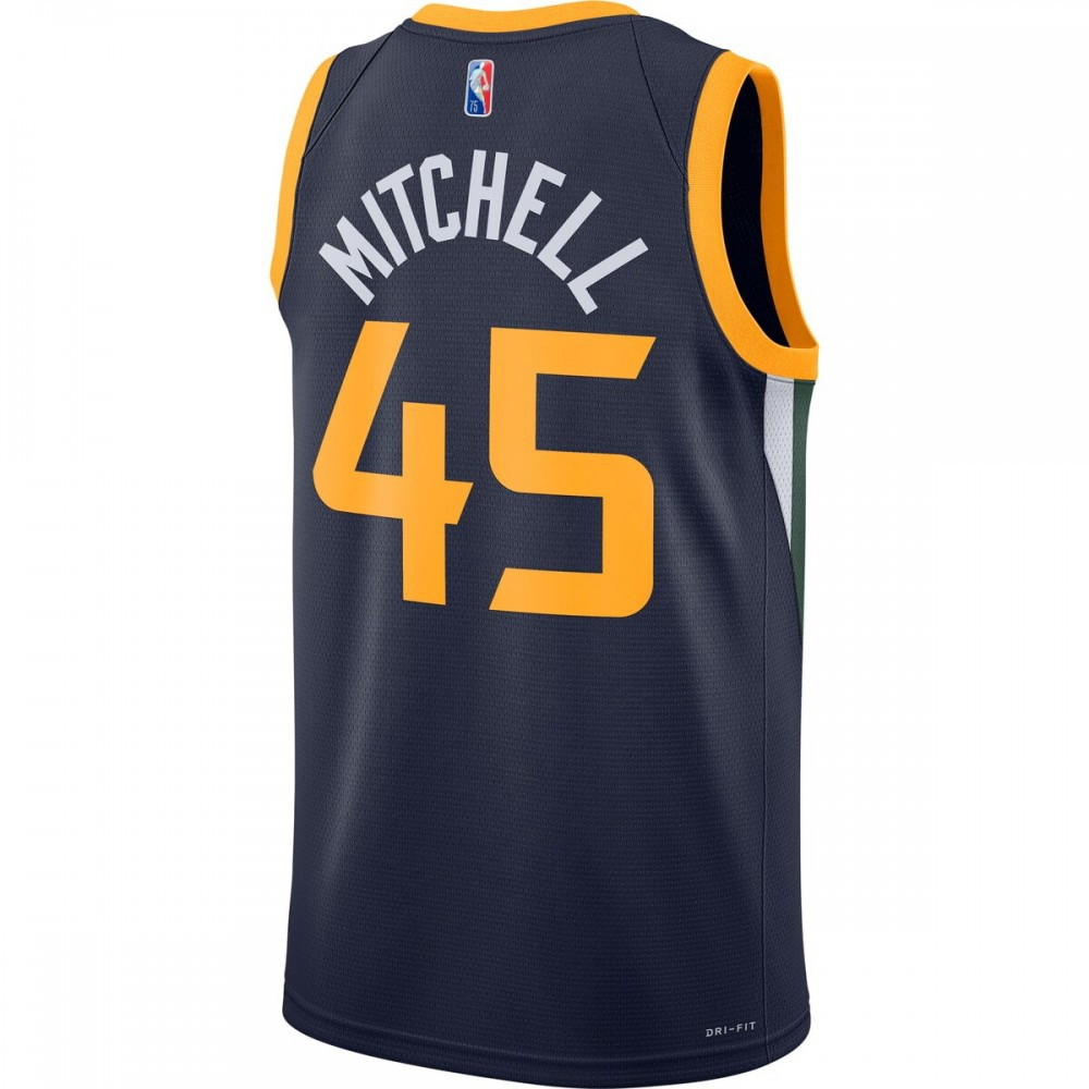 Donovan Mitchell Utah Jazz 2021/22 Diamond Swingman Jersey Icon Edition Navy - back view