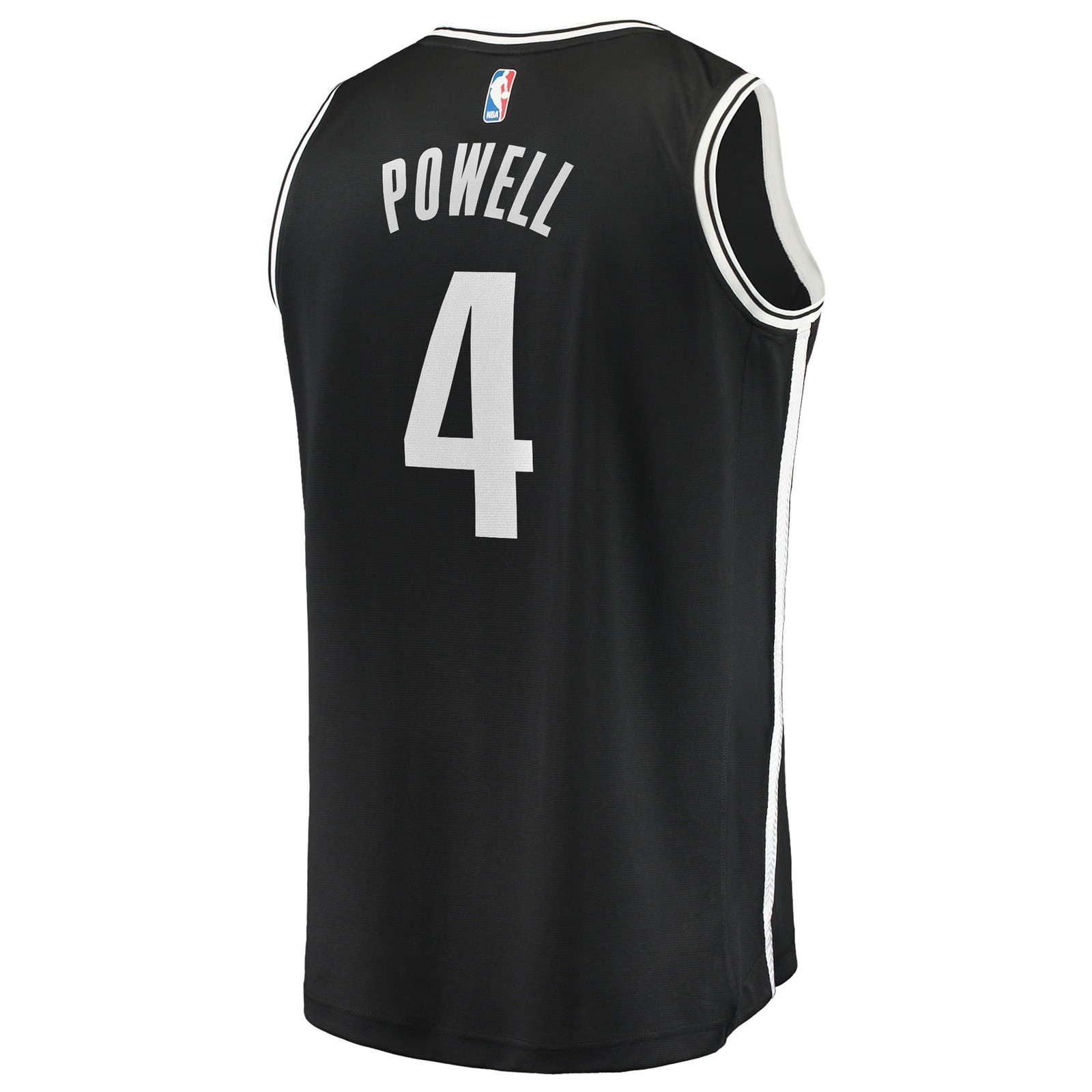 Drake Powell Brooklyn Nets Fast Break Fan Version Jersey Black Icon Edition - back view