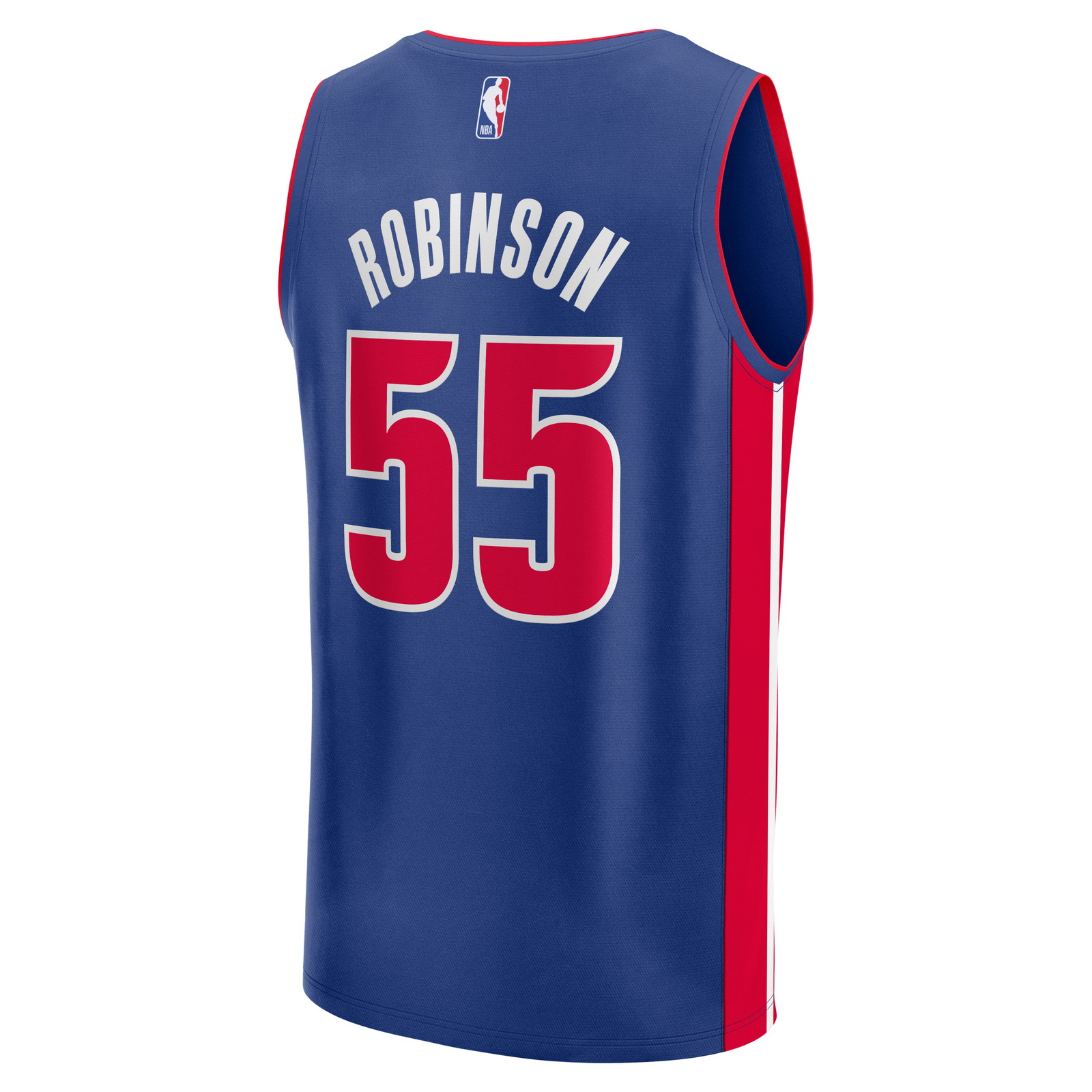 Duncan Robinson Detroit Pistons Fast Break Jersey Icon Edition Blue - back view