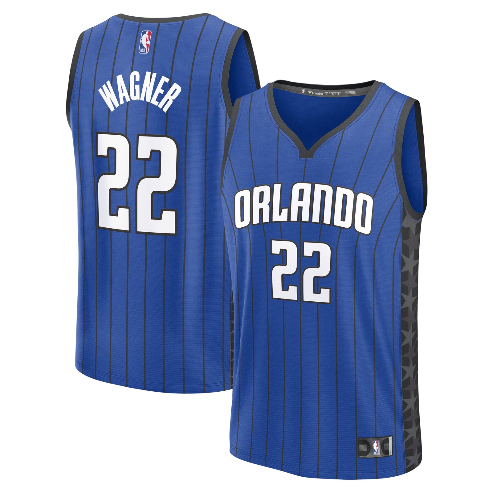 Franz Wagner Orlando Magic Fast Break Fan Version Player Jersey Statement - front and back view