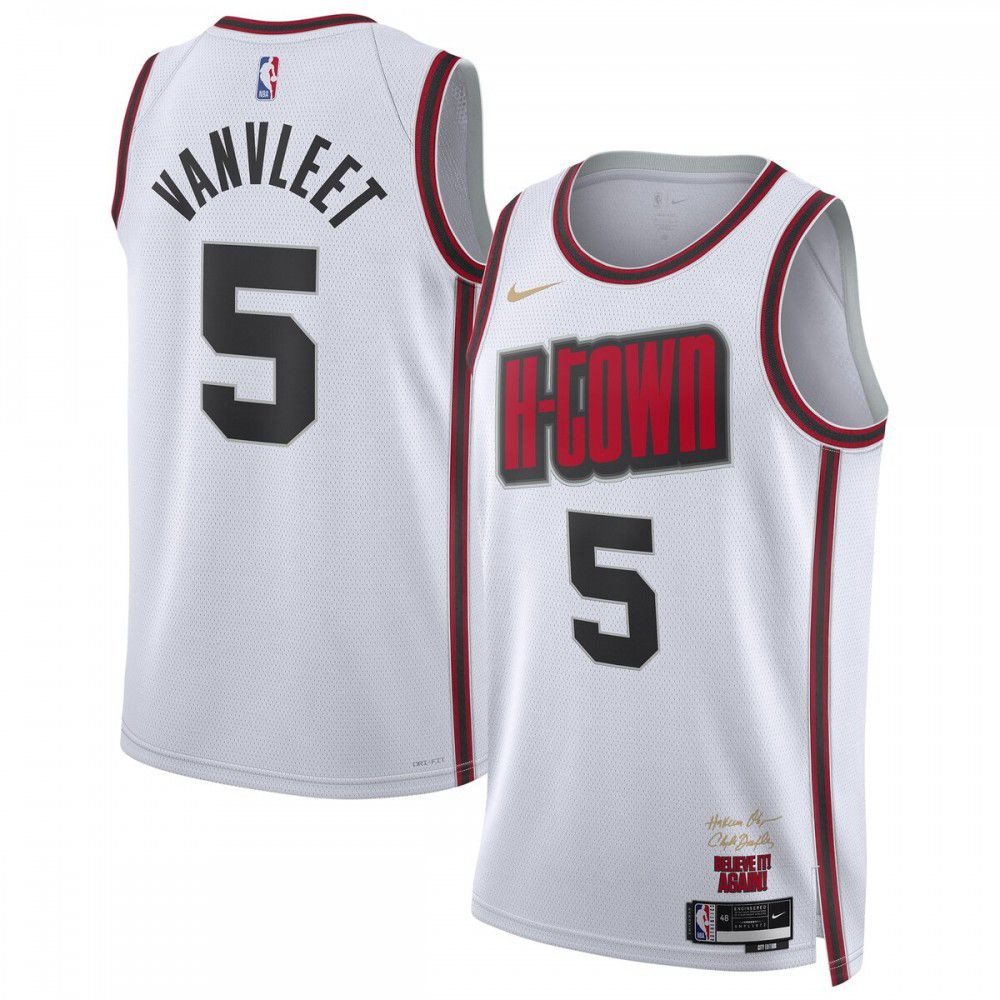 Fred VanVleet Houston Rockets Unisex 2024/25 Swingman Player Jersey City Edition White - front view