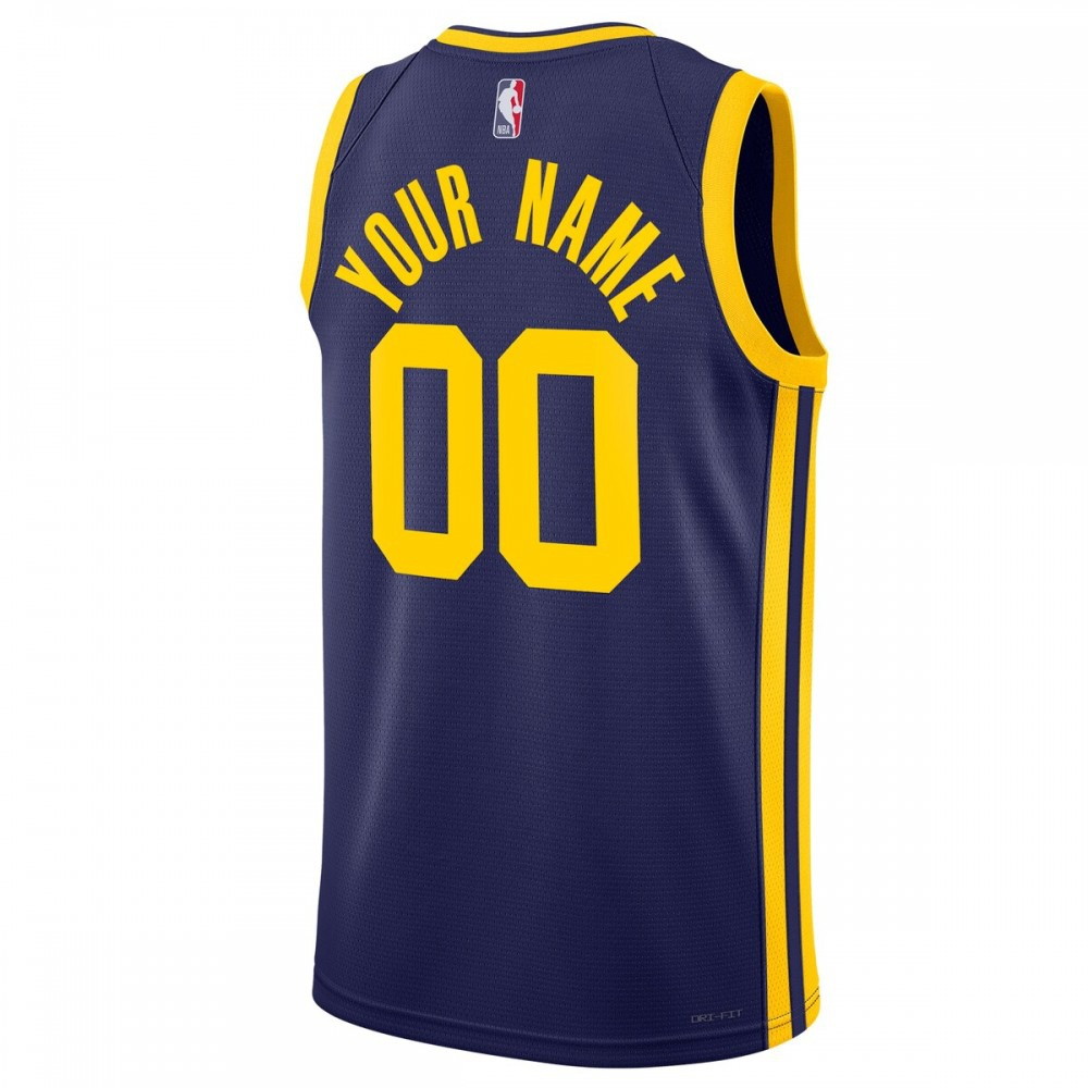 Golden State Warriors Unisex 2022/23 Swingman Custom Jersey Statement Edition Blue - back view