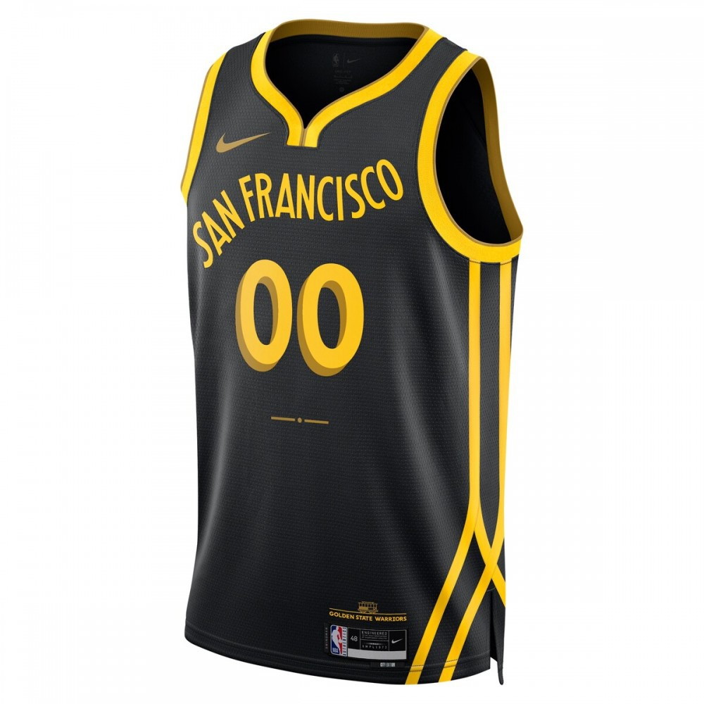 Golden State Warriors Unisex 2023/24 Custom Swingman Jersey Black City Edition - second front view