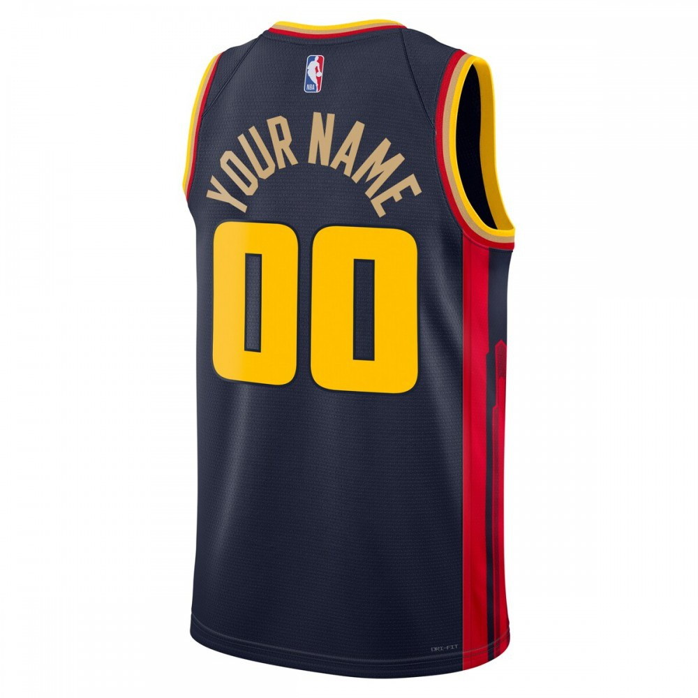 Golden State Warriors Unisex 2024/25 Custom Swingman Jersey City Edition Navy - back view