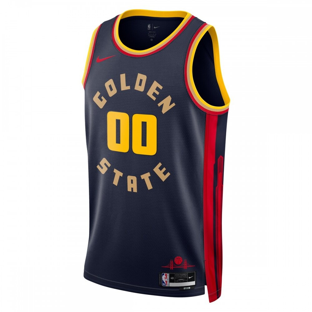 Golden State Warriors Unisex 2024/25 Custom Swingman Jersey City Edition Navy - second front view