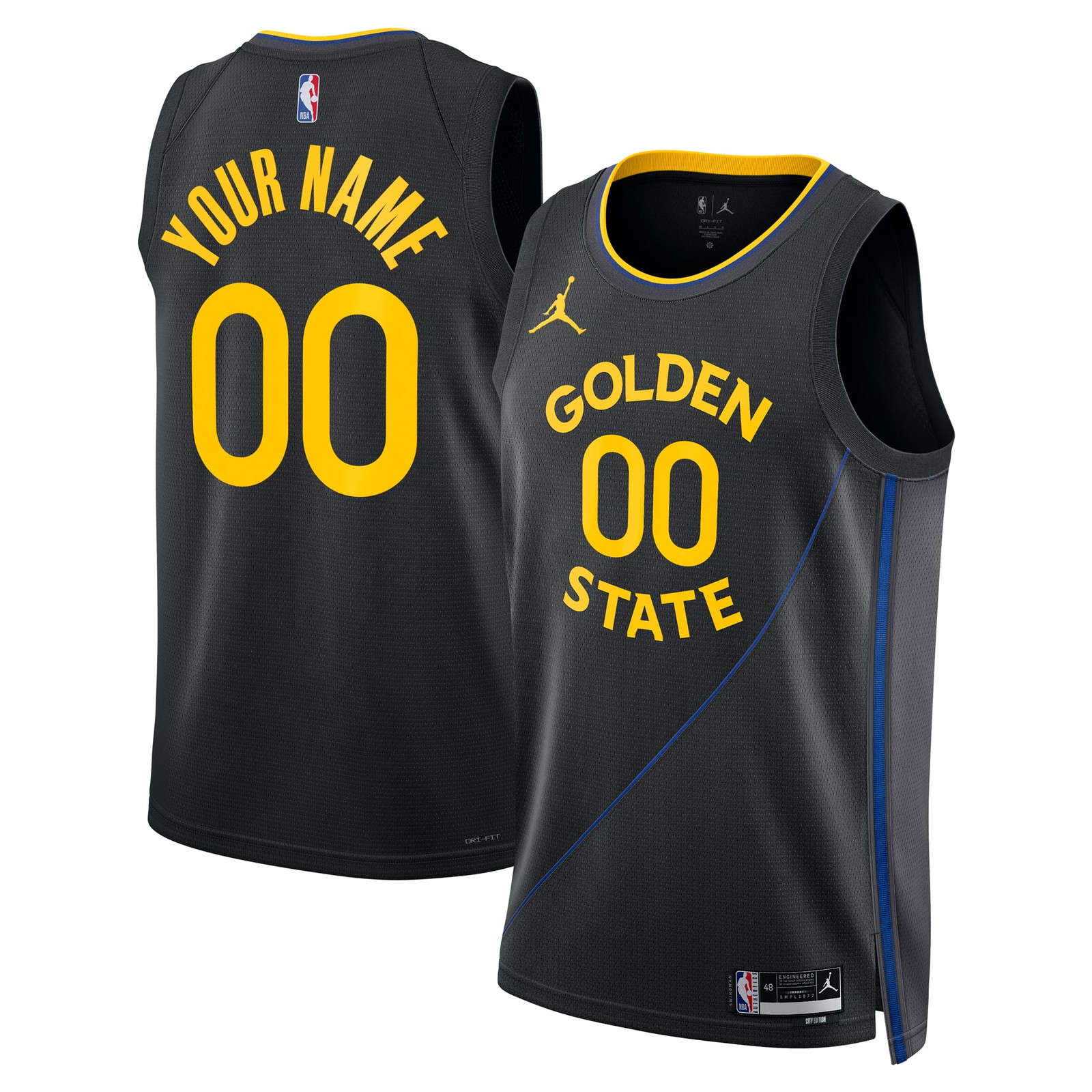 Golden State Warriors Unisex 2024/25 Custom Swingman Jersey Statement Edition - front and back view