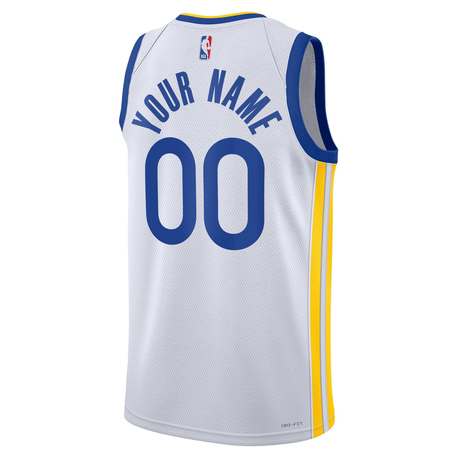 Golden State Warriors Unisex Swingman Custom Jersey White Association Edition - back view