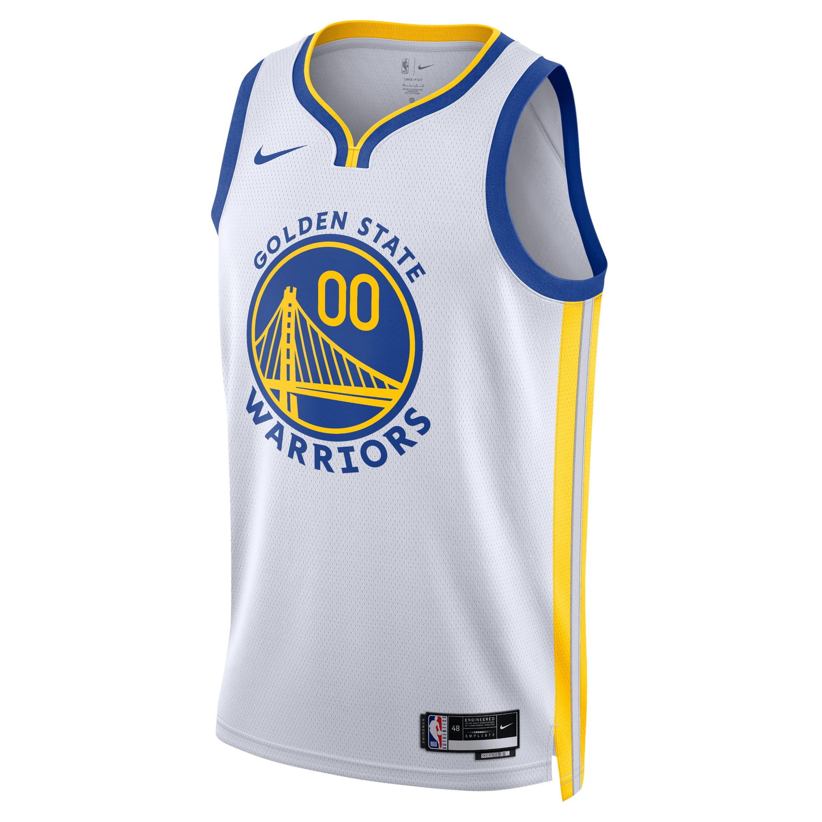 Golden State Warriors Unisex Swingman Custom Jersey White Association Edition - front view