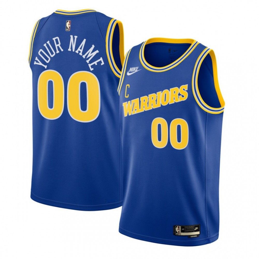 Golden State Warriors Youth Custom Swingman Jersey Classic Edition Blue - front view