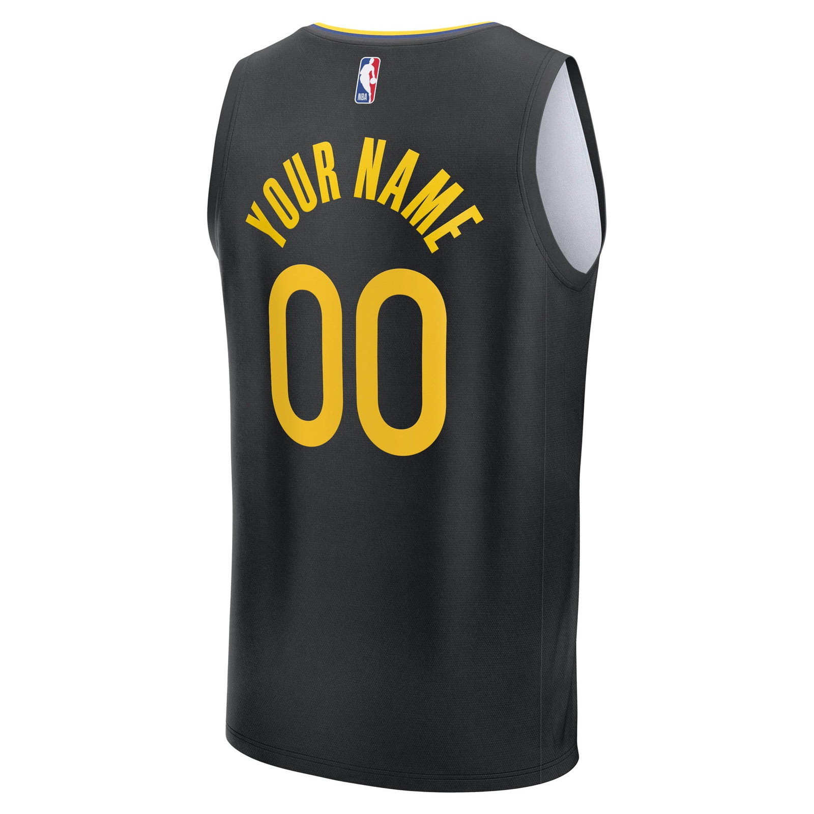 Golden State Warriors Youth Fast Break Custom Fan Version Jersey Black Statement Edition - back view