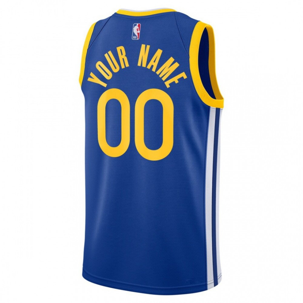 Golden State Warriors Youth Swingman Custom Jersey Blue Icon Edition - back view