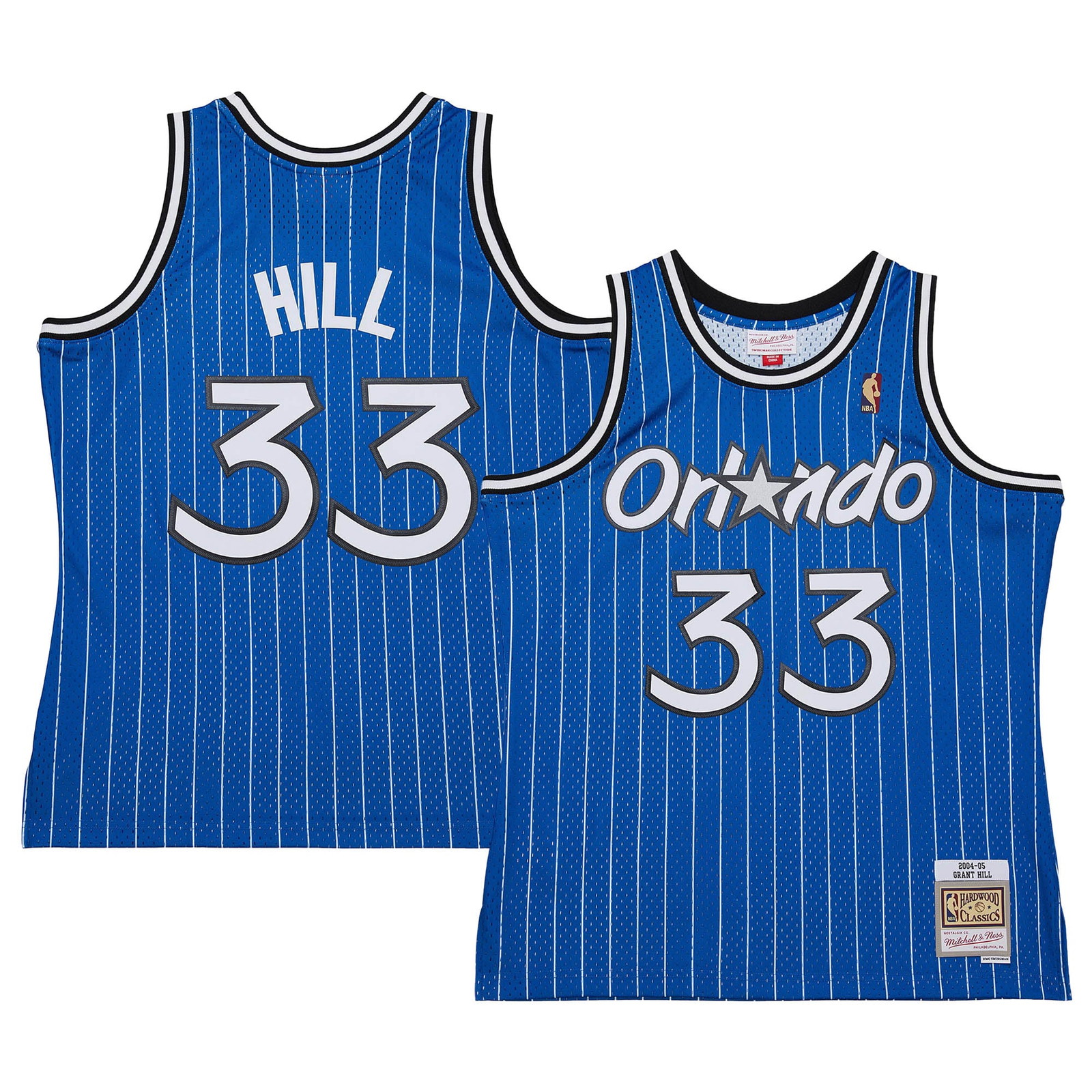 Grant Hill Orlando Magic 2004/05 Hardwood Classics Swingman Jersey Blue - front and back view
