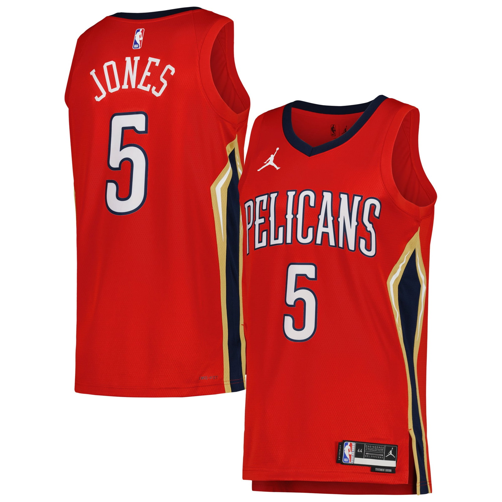 Herbert Jones New Orleans Pelicans Unisex Swingman Jersey Statement Edition - front and back view