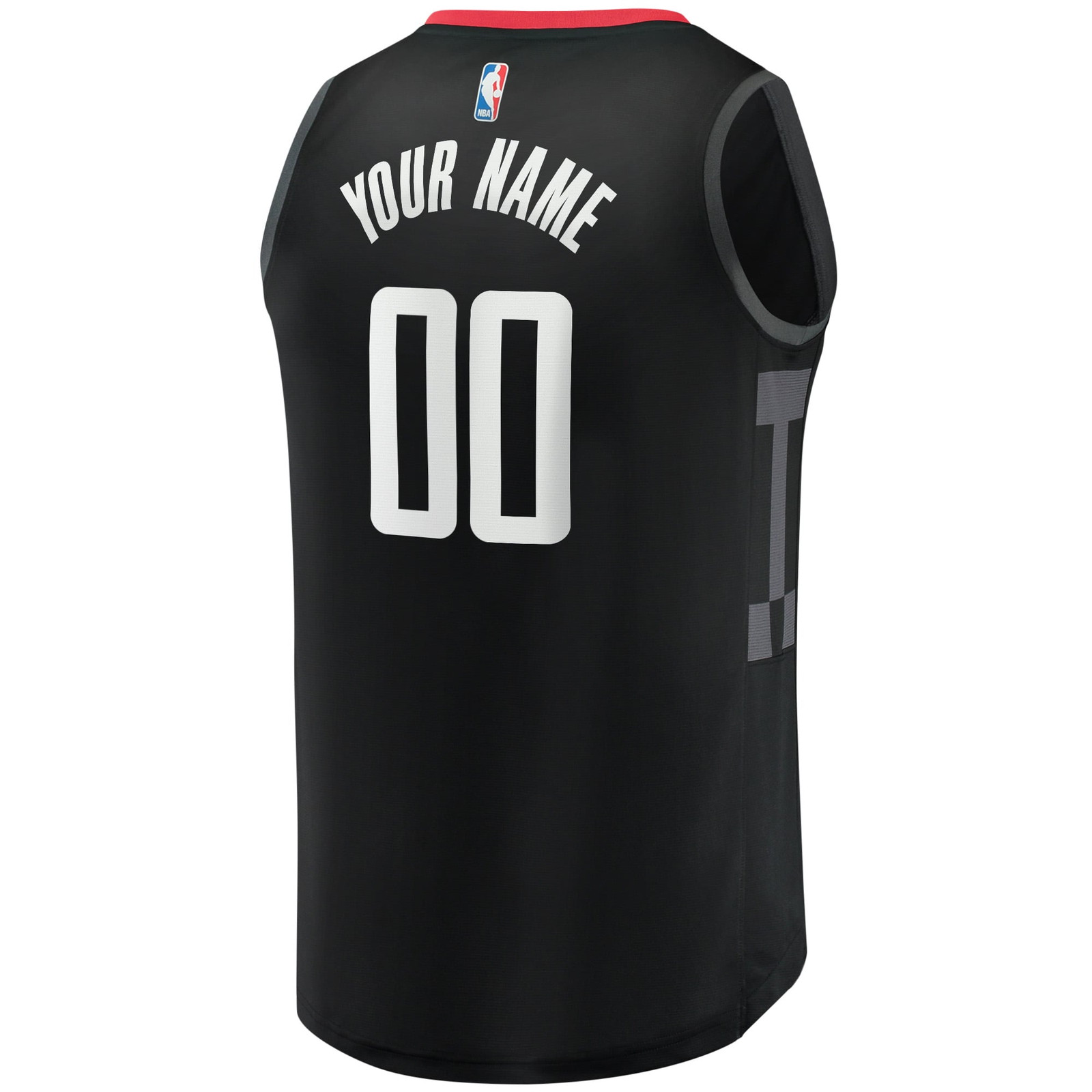 Houston Rockets Fast Break Fan Version Custom Jersey Statement Edition Black - back view