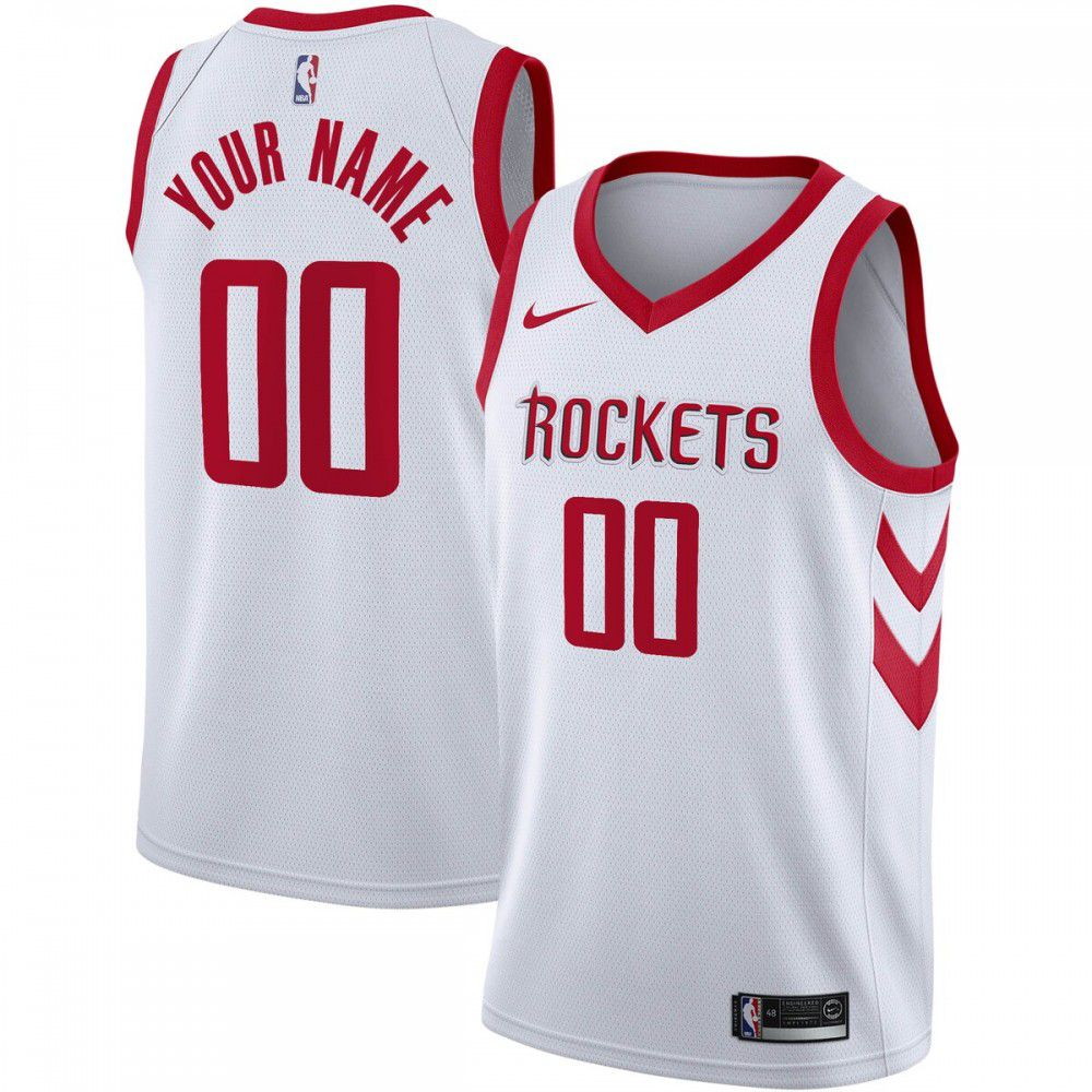 Houston Rockets Swingman Custom Jersey Association Edition White - front view