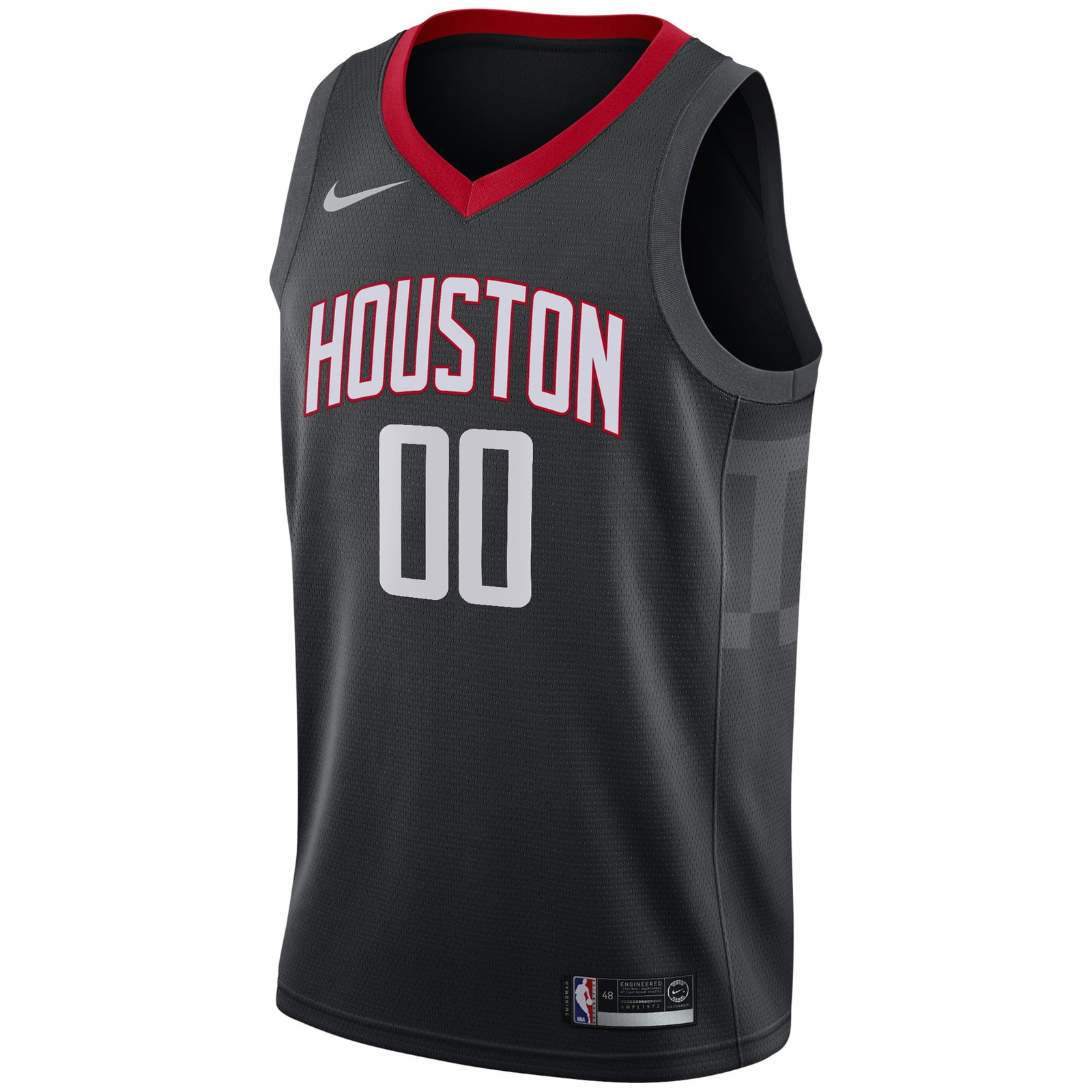 Houston Rockets Swingman Custom Jersey Black Statement Edition - front view